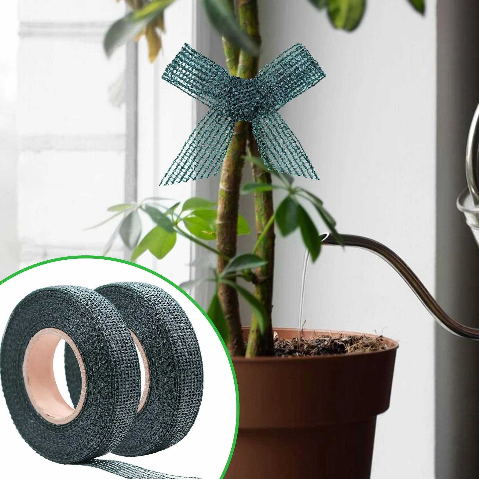 Taśma do wiązania drzew 3 cm × 50 m zielona 2 sztuki