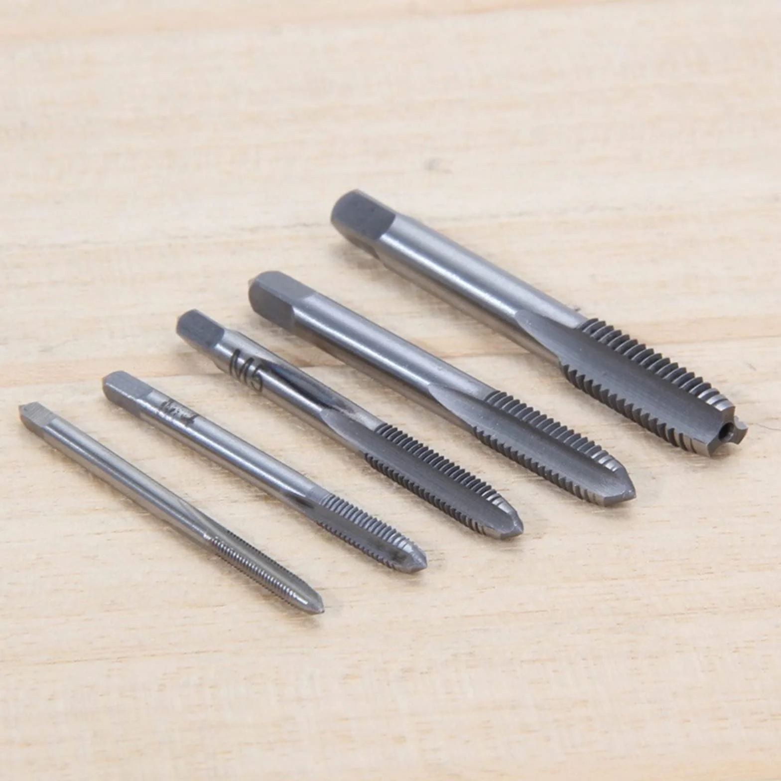 5 szt. gwintowników maszynowych HSS metrycznych, 3 mm, 4 mm, 5 mm, 6 mm, 8 mm, zestaw wierteł do gwintów M3-M8 MINGPING