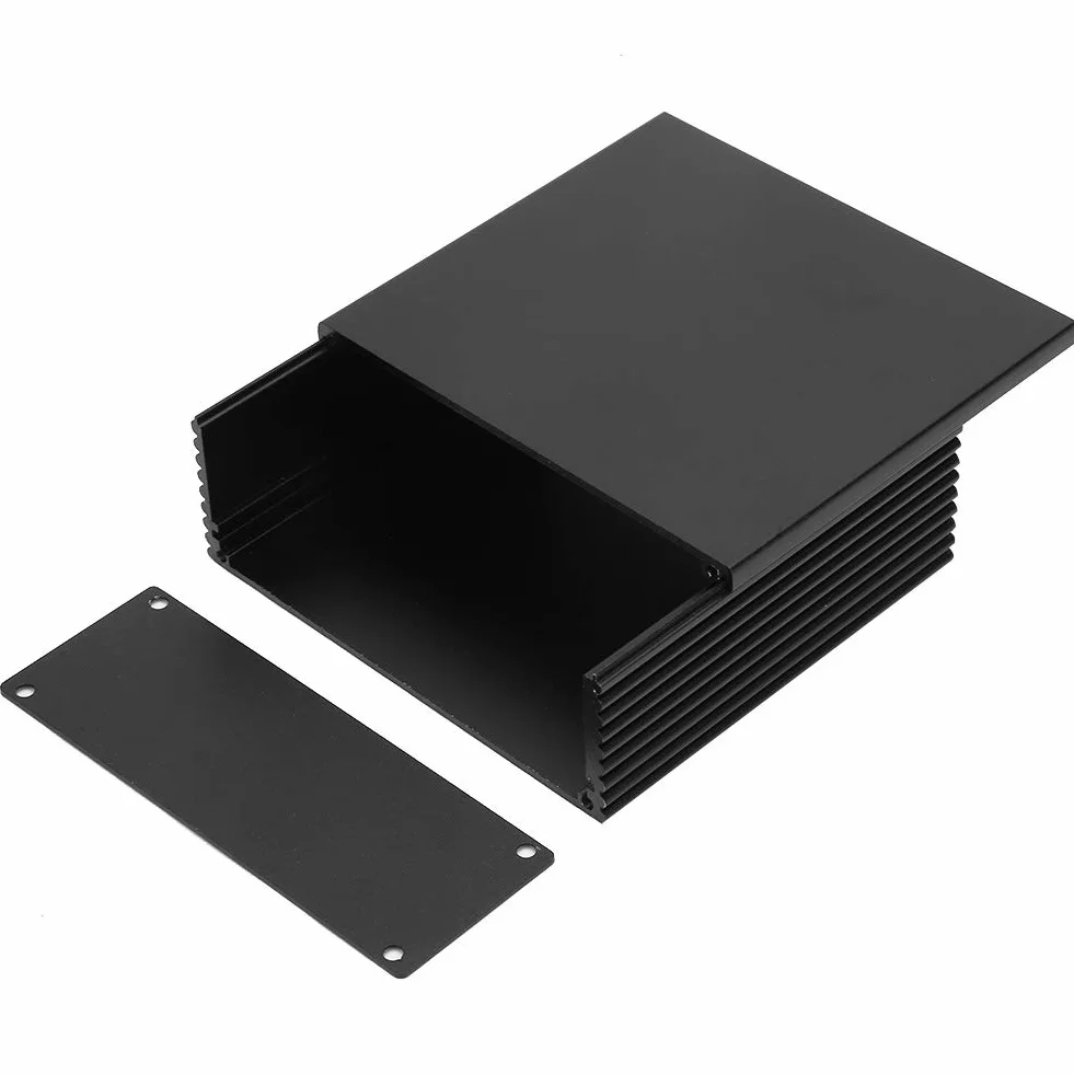 Aluminiowa puszka projektowa, DIY skrzynka przyłączeniowa, skrzynka elektryczna, skrzynka elektroniczna, skrzynka chłodząca obudowa karty obwodowej 40 x 100 x 110 mm czarna