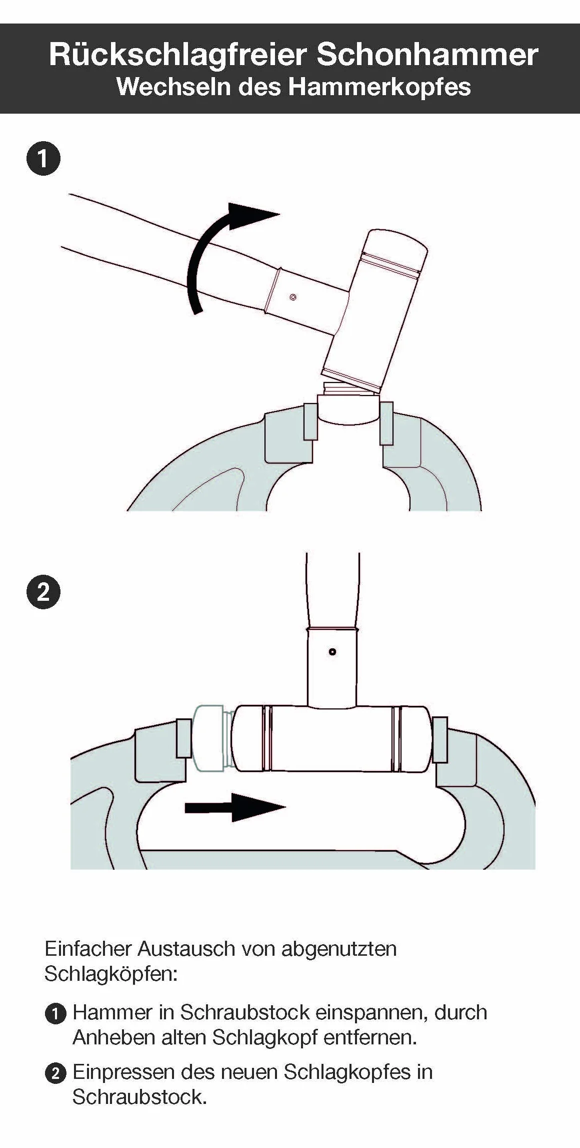 Wiha Safety młotek z miękkim bijakiem stopniu twardości 3 - czarny, czarny/młotek z tworzywa sztucznego okrągły, waga 3200 g, długość 490 mm, Ø 80 mm