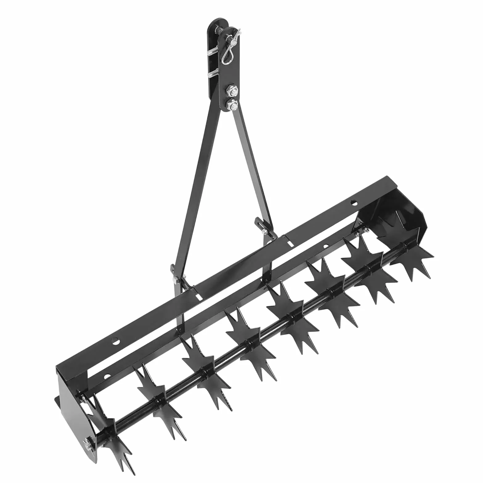 Napowietrzacz do trawnika, metalowy napowietrzacz trawnika, wałek z 8 kolcami w kształcie gwiazdy i 64 końcówkami, wertykulator, wałek do trawnika, do ogrodu, na podwórko, trawnik