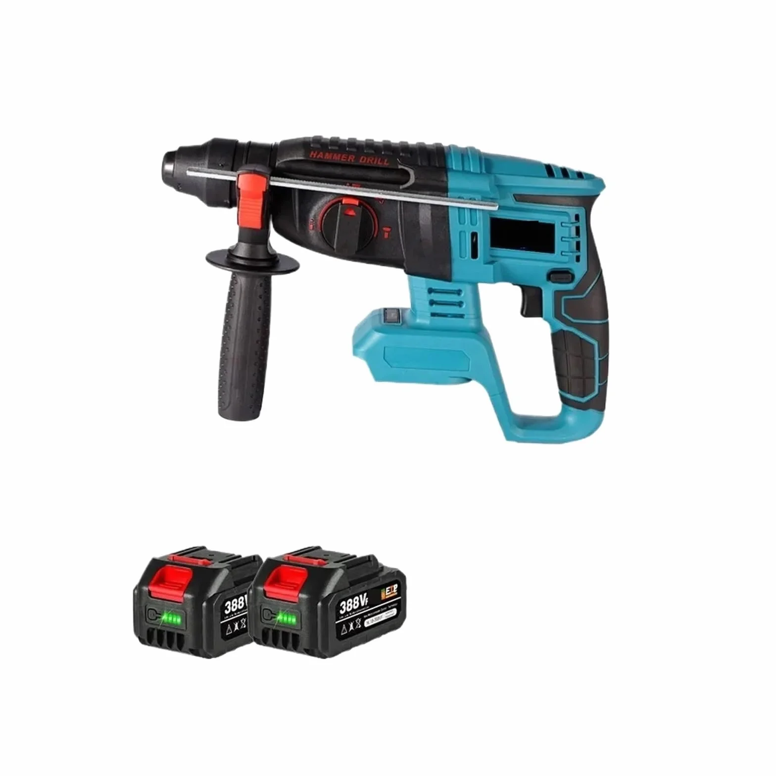 Wiertarka Udarowa 26mm Bezszczotkowa Elektryczna Wiertarka Udarowa Wielofunkcyjna Akumulatorowa Elektryczna Obrotowa Elektronarzędzie Do Akumulatora 18 V(2XBattery-Option 5)