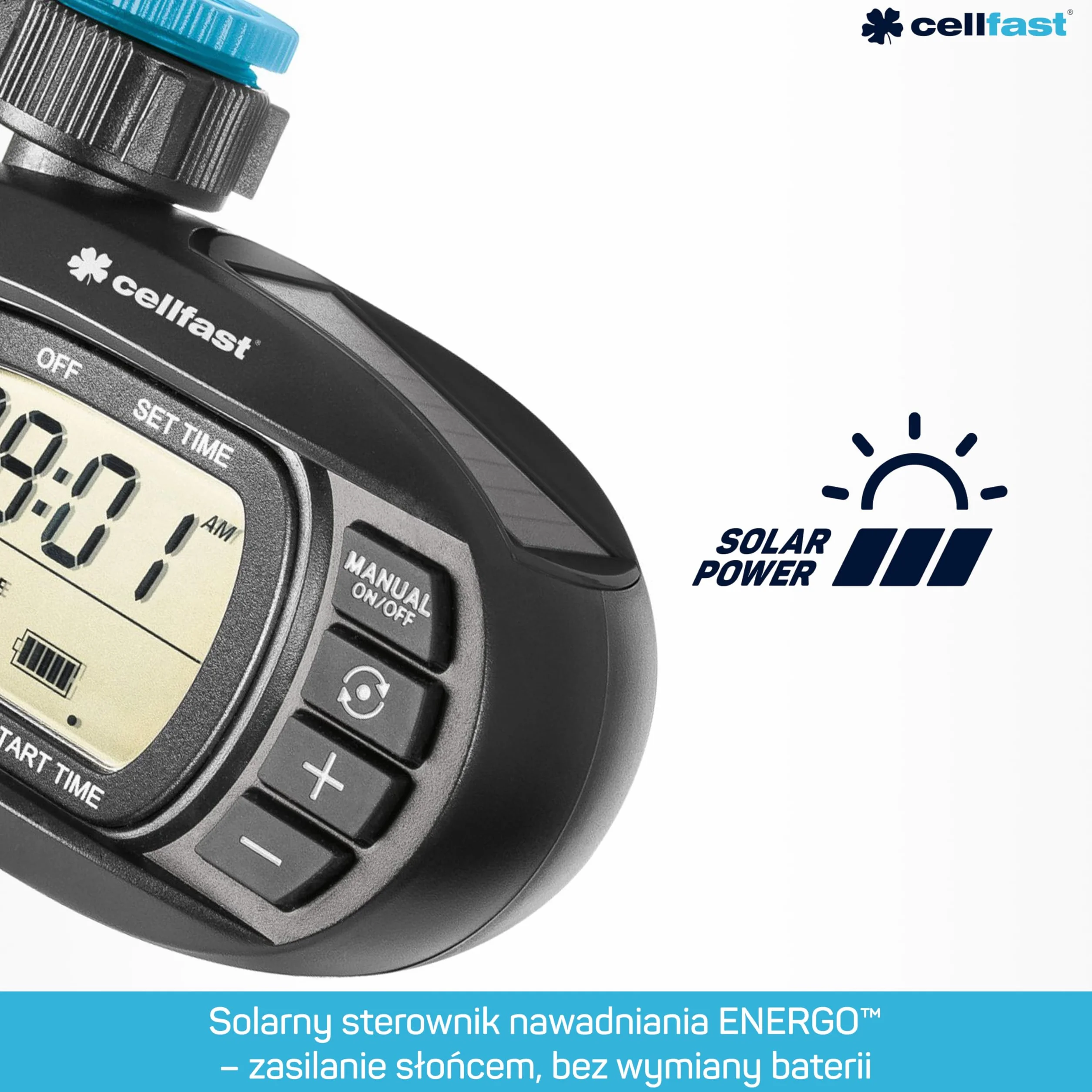 Cellfast Solarny sterownik nawadniania, Ciśnienie 6 bar, G3/4" G1"