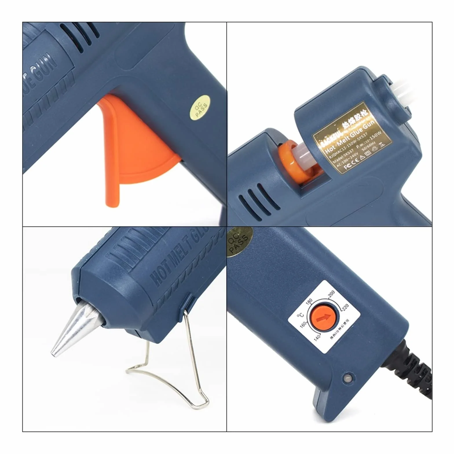 Zestaw pistoletu do klejenia na gorąco 150W pistolet do klejenia na gorąco regulowana temperatura pistolet do klejenia na gorąco do 11mm klej w sztyfcie strona główna naprawa diy narzędzia ręczne pist