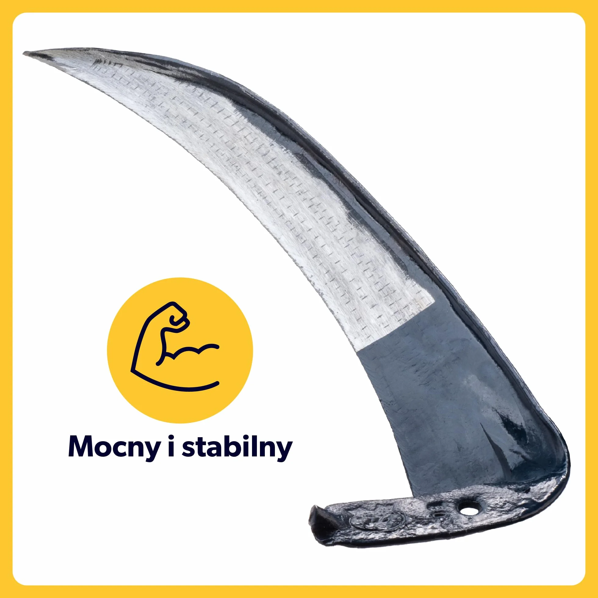 KADAX Kosa ręczna 80cm metalowa, składana konstrukcja, pewny chwyt, do wykaszania traw i chwastów na działce i w ogrodzie