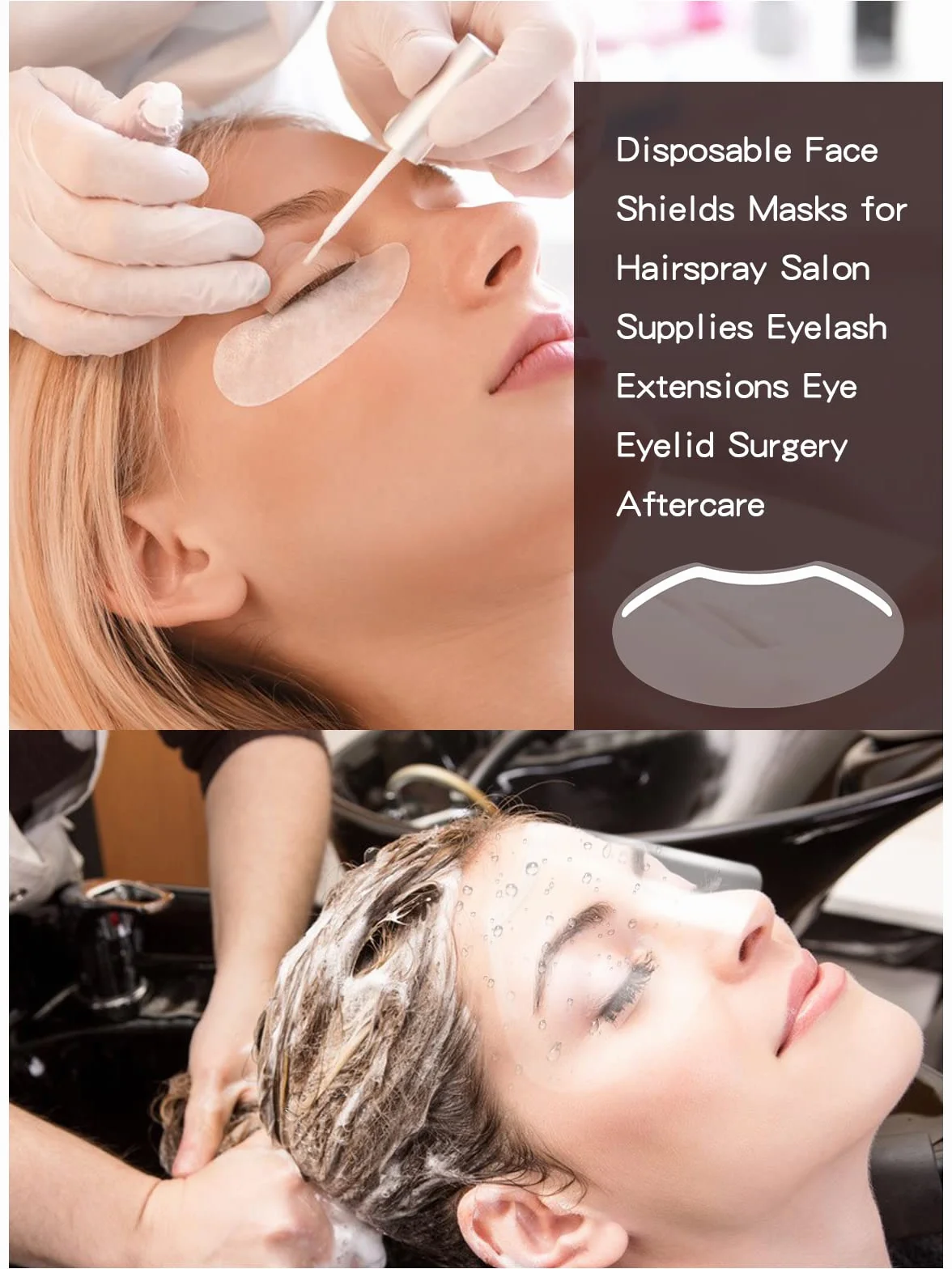 EBANKU Microblading Shower Face Shields Visors, Jednorazowe Osłony Twarzy Maski do Makijażu Osłona Oczu do Lakierów do Włosów i Przedłużania Rzęs Pielęgnacja po Operacji Powiek (100 szt.)