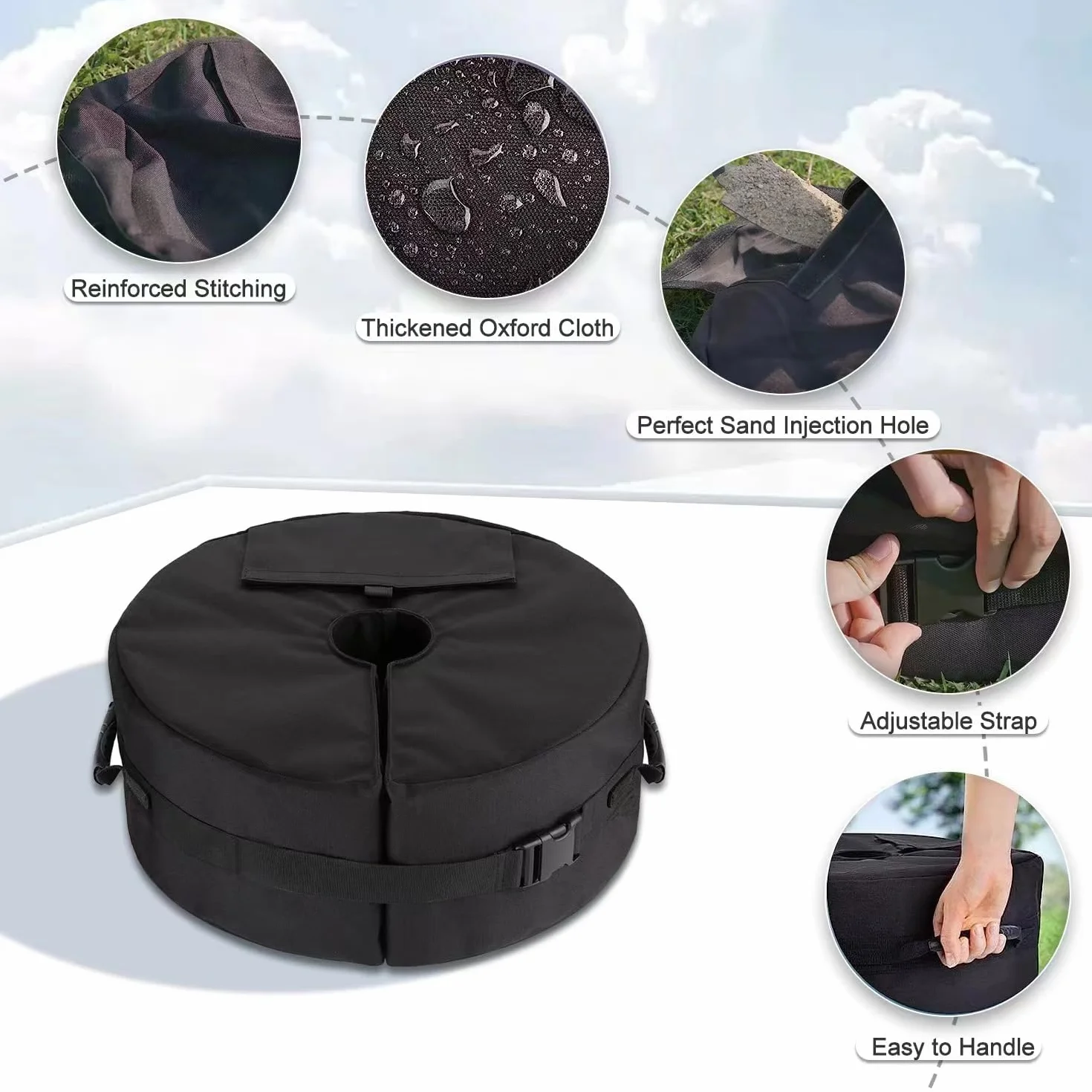 Flagest Podstawa Parasola Ogrodowego Z Regulacją Średnicy 40 kg Okrągły Parasol Przeciwsłoneczny Patio Beach