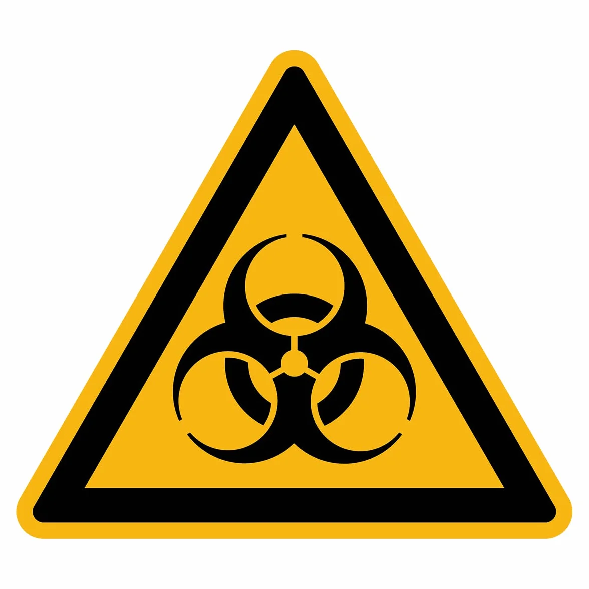 Naklejka ostrzegawcza o niebezpieczeństwie NF ISO7010 - Trójkątna naklejka sygnalizacyjna Laminowane Odporne na wodę i promieniowanie UV - Zagrożenie biologiczne - 5x5 cm