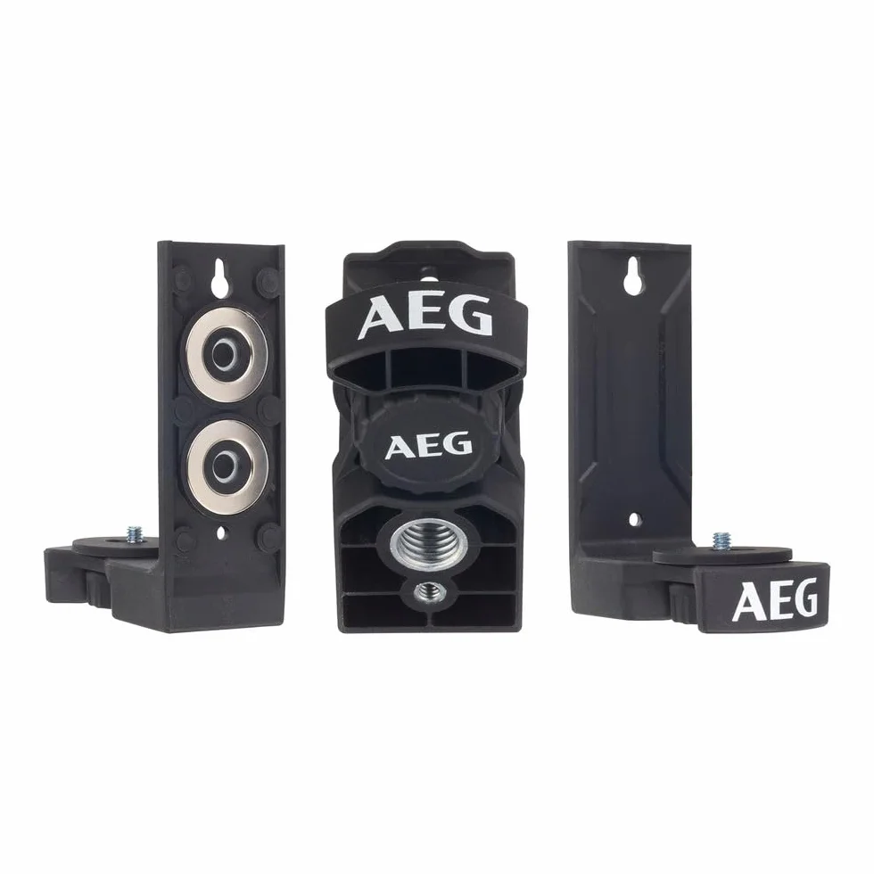 AEG Poziomica laserowa z zielonym krzyżem CLG220-K - zasięg 20 m, wysoka widoczność, samopoziomujący, IP54, uchwyt magnetyczny, zacisk ścienny, płyta docelowa i torba transportowa w zestawie