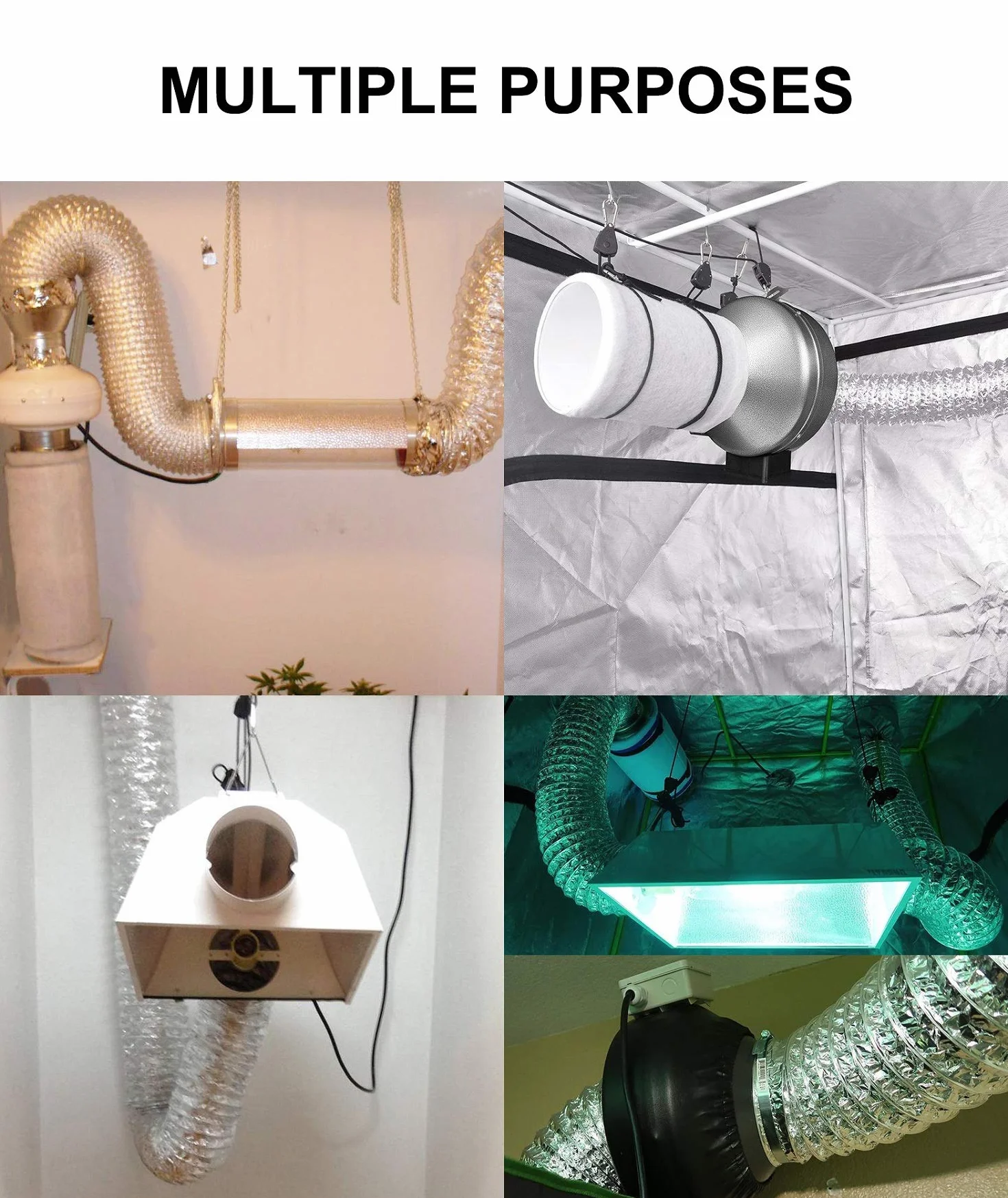 Wytrzymały Ø102mm Długość 2,5m Nieizolowany Elastyczny Aluminiowy Wąż Kanałowy do Wentylacji HVAC 2 Zaciski ze Stali Nierdzewnej w Zestawie