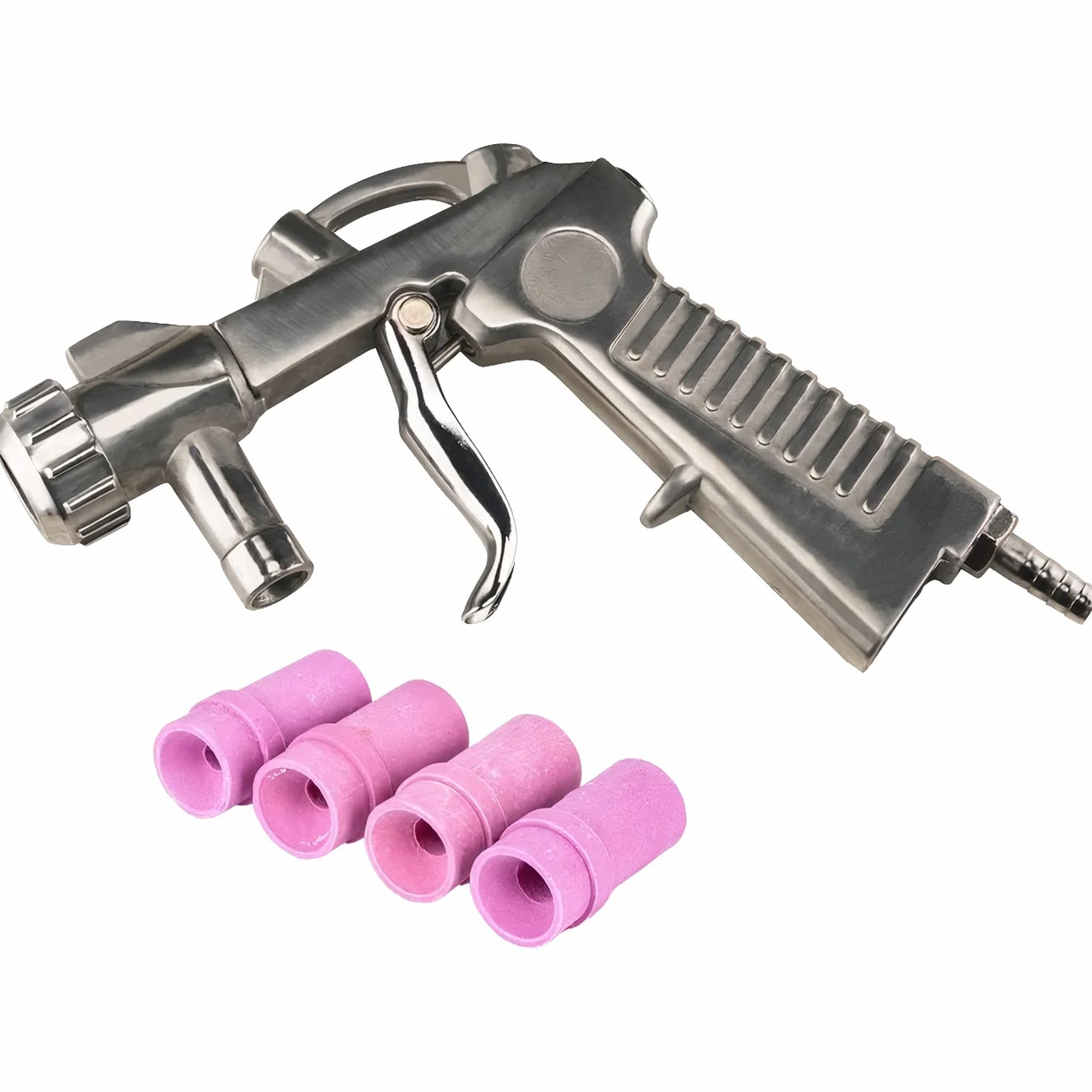 RESSER Pistolet do Piaskowania z Dysami Ceramicznymi Zestaw 4 Dysze Ręczna Piaskarka Kabinowa