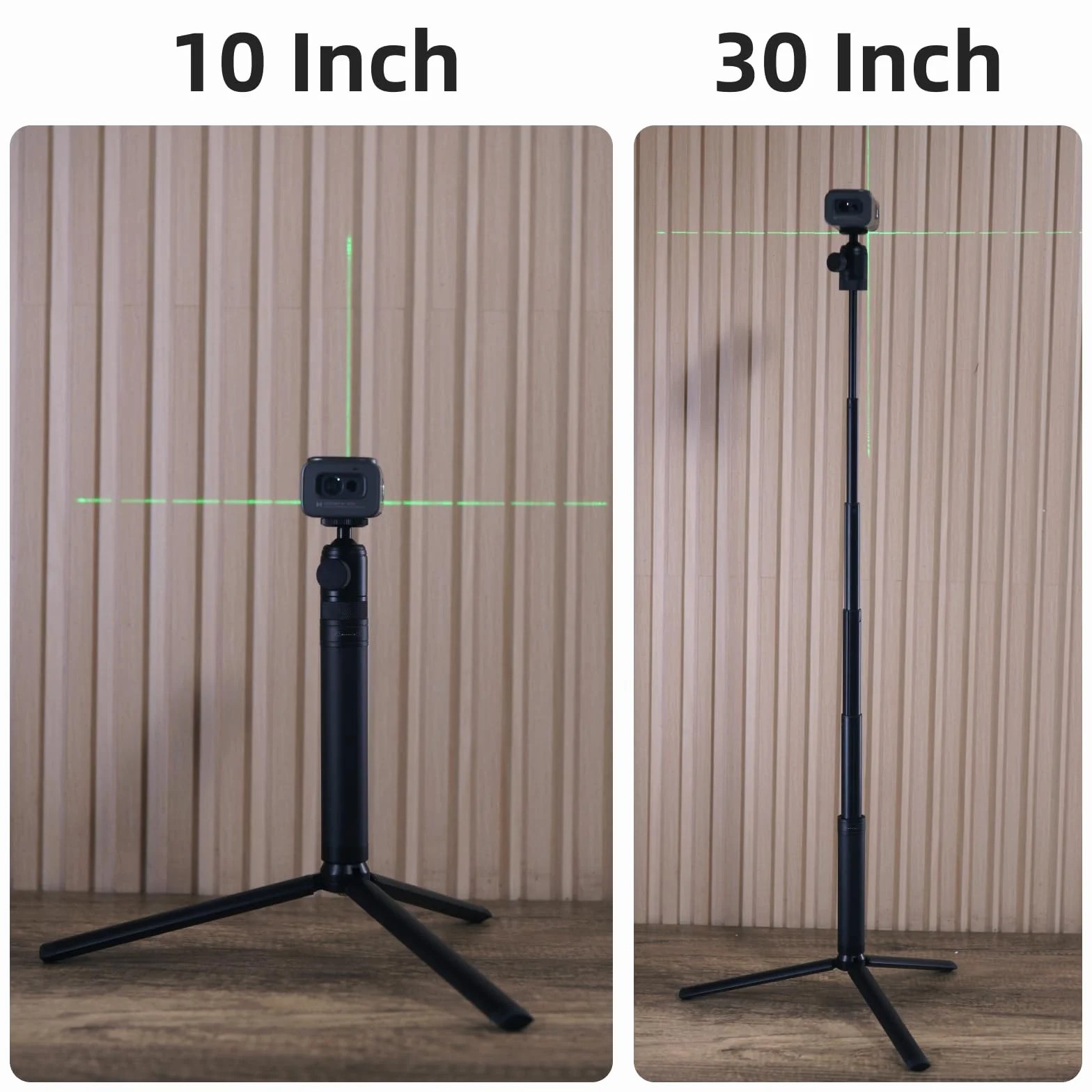 HOZO Laserowe narzędzie pomiarowe etui ochronne do M-Cube – w tym regulowany aluminiowy statyw poziomu laserowego 25-76 cm z przenośnym uchwytem i etui ochronnym M dla ochrony i organizacji, Czarny