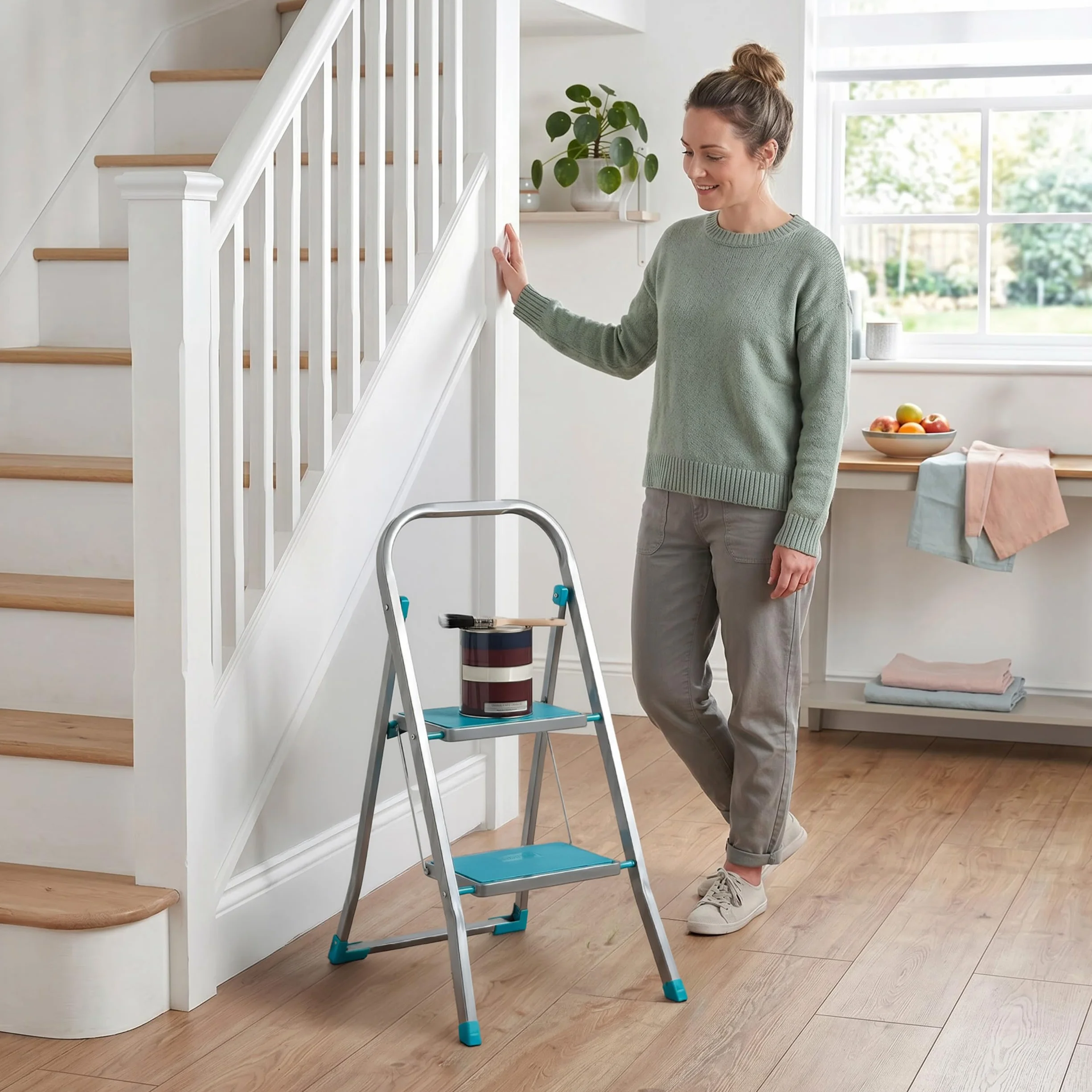 Beldray® LA023957TQ 2 Step DIY Hobby Stepladder, Turquoise