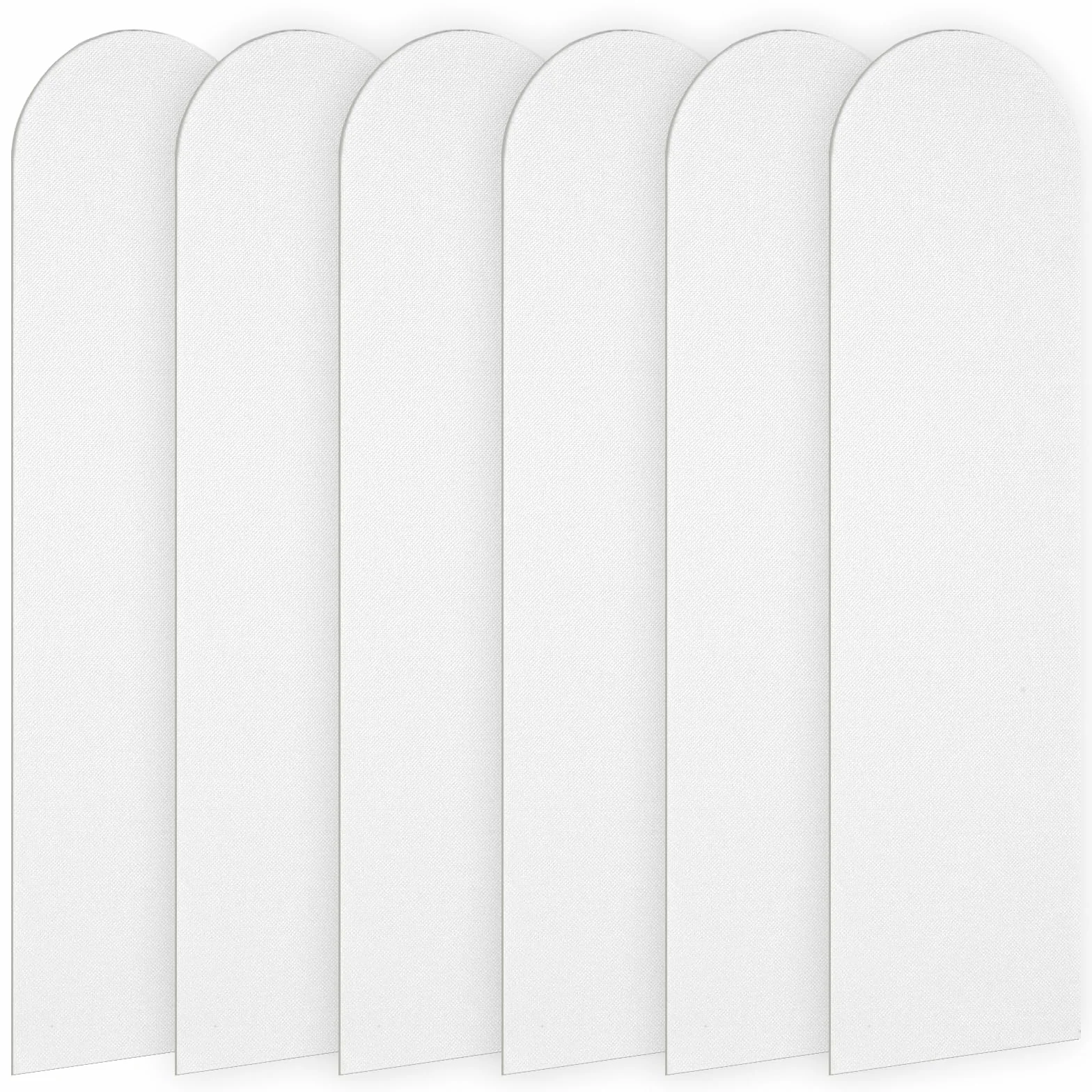 6 paneli ściennych 3D, 56 x 15 cm, pianka XPE, samoprzylepny, panel tapicerowany, antykolizyjny, poduszka ścienna do sypialni, pokoju dziecięcego (białe)