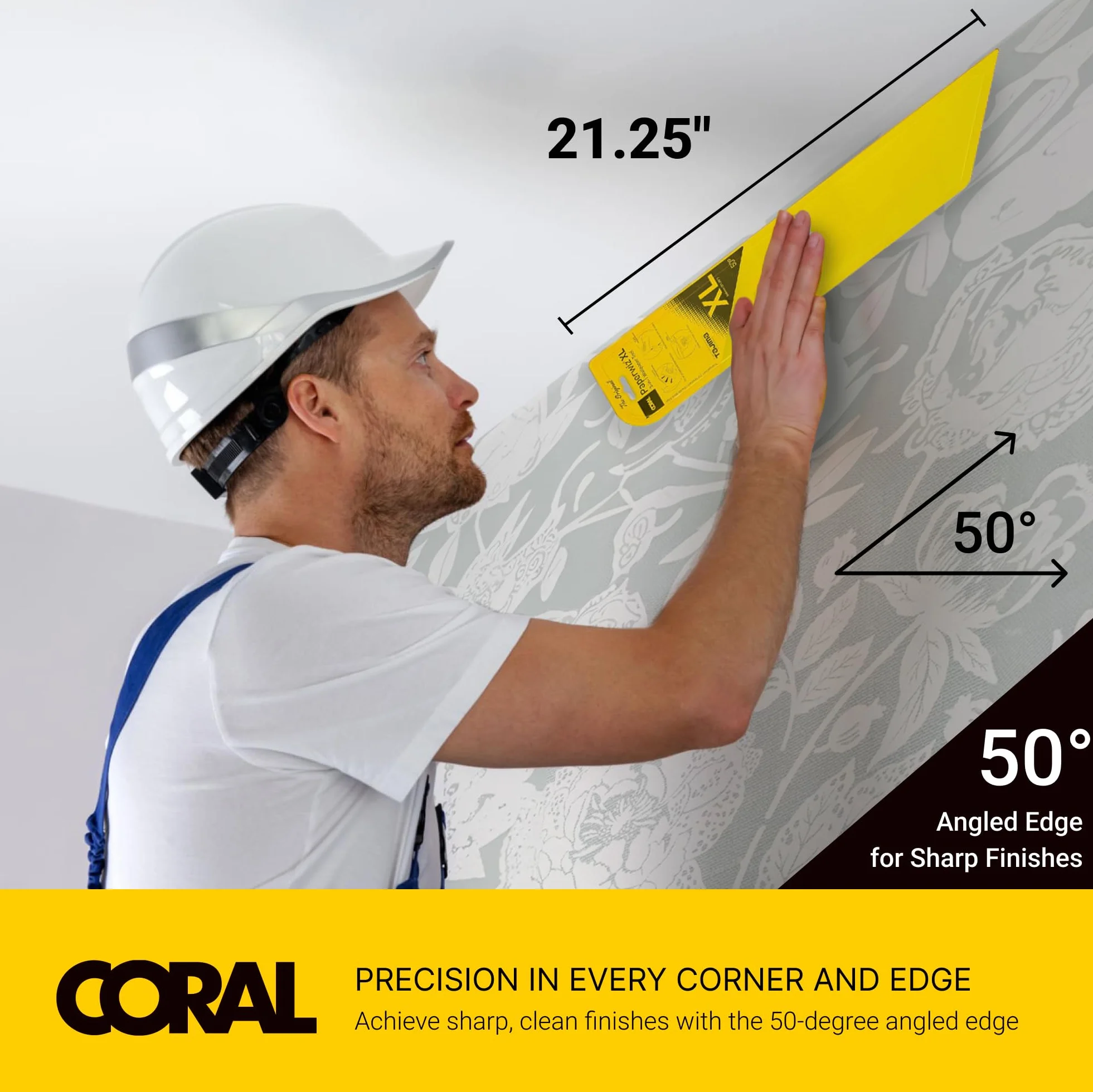 Coral 69502 Paperwiz XL 21-calowe narzędzie do tapet 3 w 1, oryginalne, żółte