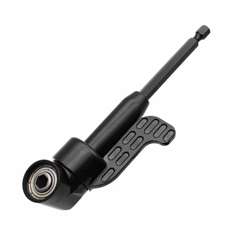 Adapter do wiertarki kątowej 360°, obrotowy, 1/4 3/8 1/2" z nasadkami udarowymi, zestaw wierteł kątowych 105 stopni, długi adapter, sześciokątny