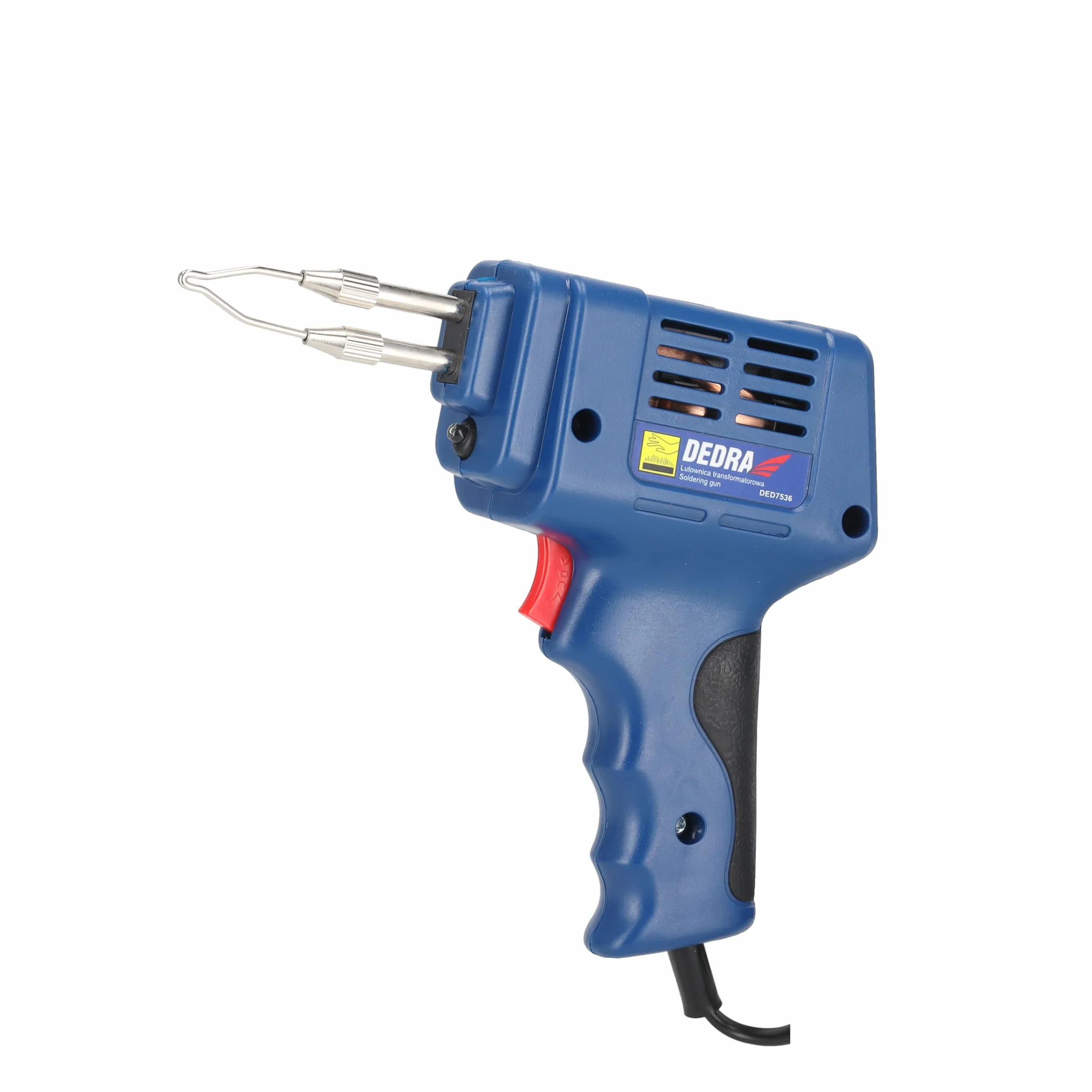 DEDRA DED7536 – 175 W Lutownica Transformatorowa z Podświetleniem LED, 600 °C, Rękojeść Ergonomiczna, Zestaw: 2 Groty + Cyna + Pasta