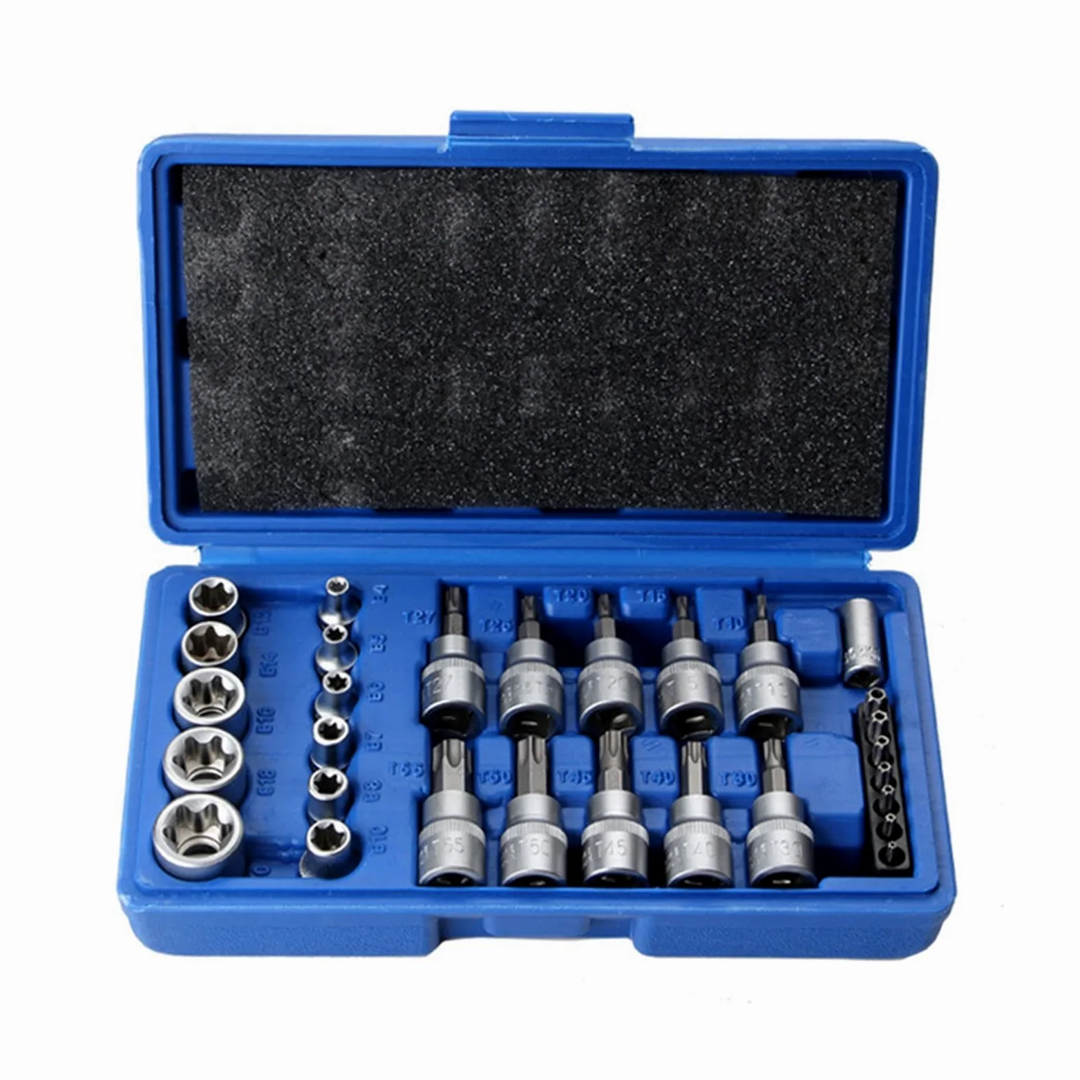 yaoqijie Gniazdo Torx Star Set & Bit Male Kobieta E Gniazda z Torx Narzędzie Ki, zewnętrzny moment obrotowy Gniazdo Ustaw narzędzie do naprawy silnika lasting (Color : 29PCS)