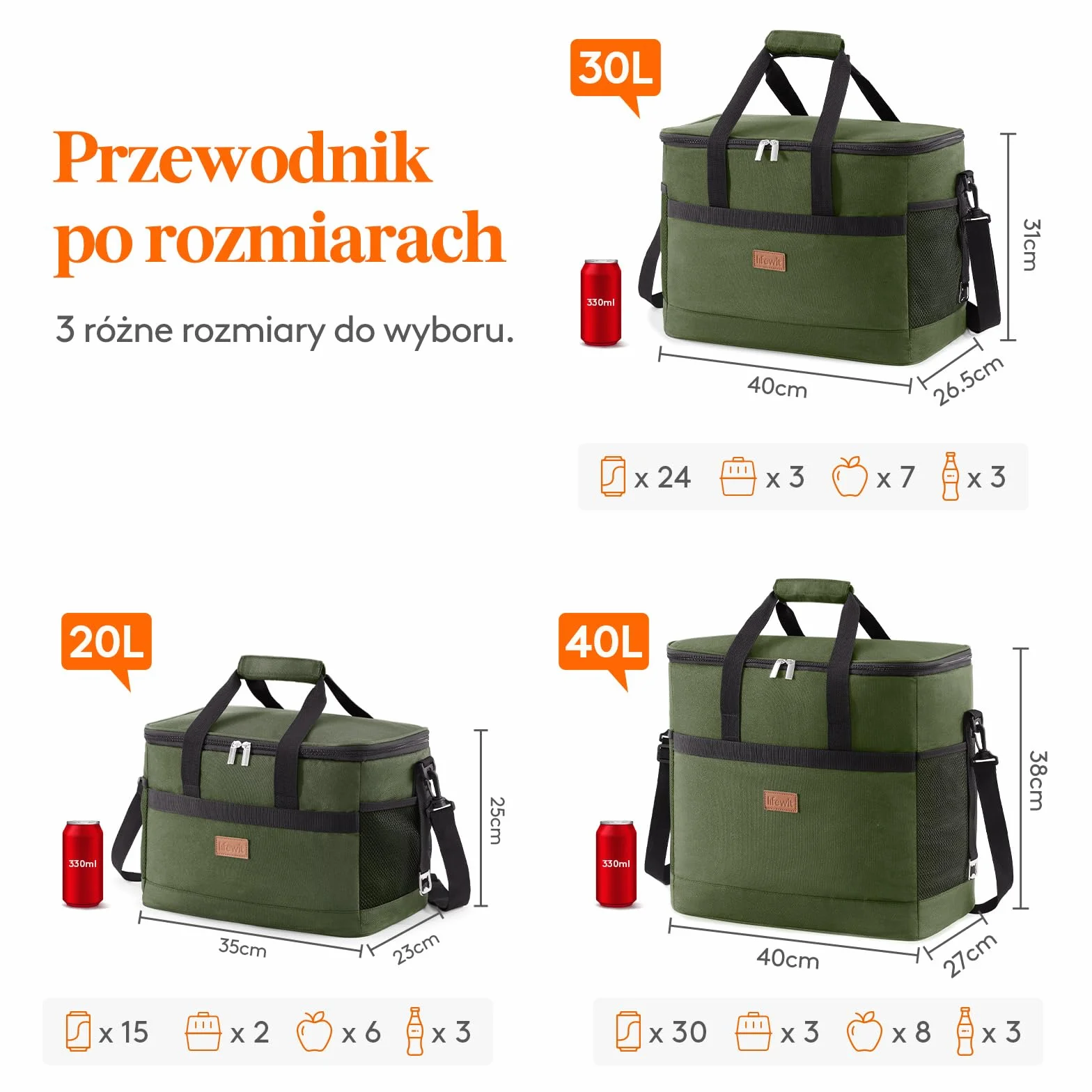 Lifewit Torba Termiczna Na Lunch, Torba Lunchowa Izolowana, Cooler Bag Składana i Izolowana Duża, Lunch Bag Dla Kobiet i Mężczyzn Praca Podróż Piknik