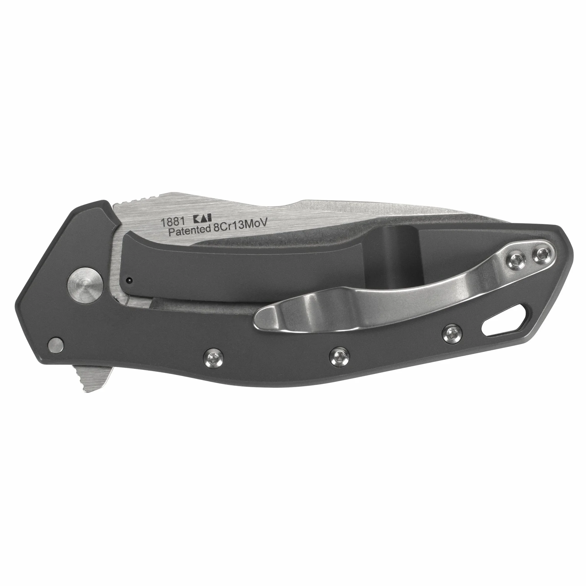 Kershaw 1881 nóż jednoręczny ERIS stal 8Cr13MoV SpeedSafe Frame Lock powłoka tytanowa uchwyt stalowy klips nóż, niebieski, M
