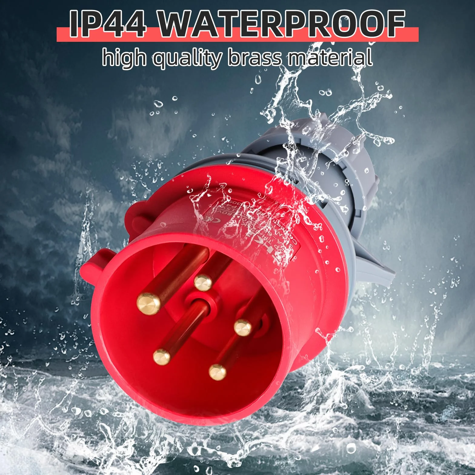 Adapter Cee 32A na 16 A 5-pinowy przenośny wodoodporny IP44 0,5 m wysoki prąd 5x2,5 mm² do pojazdów elektrycznych, domu, warsztatu, budowy, przemysłu