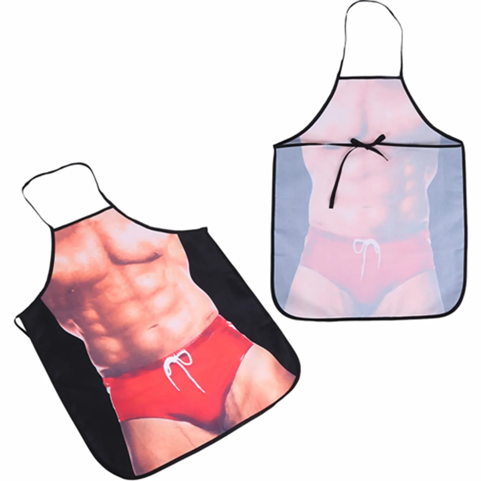 Śmieszne Seksowne Bikini Fartuch 3D Wodoodporny Kuchenny dla Par Siłacz w Bikini