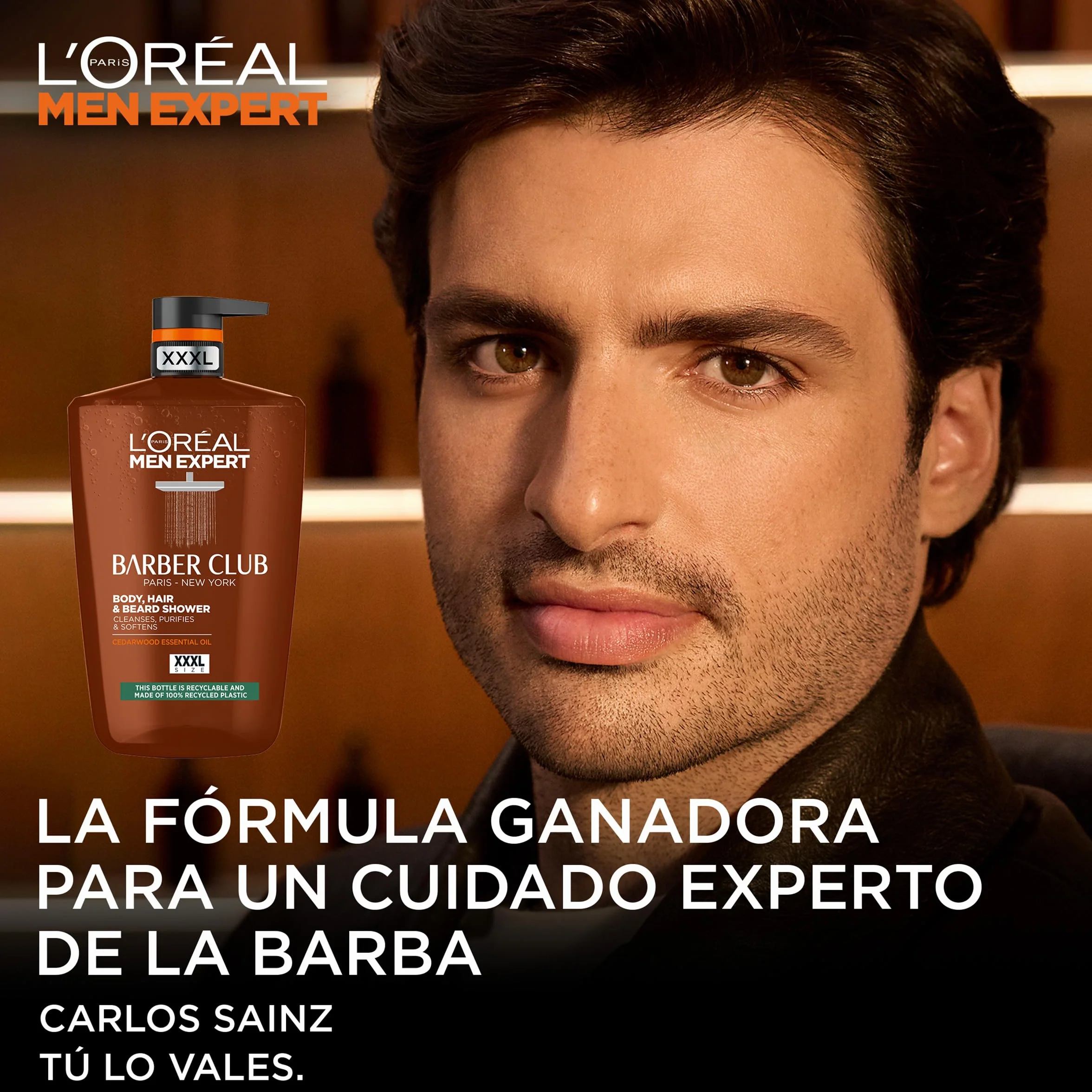 L'Oréal Men Expert żel pod prysznic Barber Club zawierający olejek z drewna cedrowego zapewniający oczyszczenie, odżywienie i nawilżenie brody, skóry i włosów