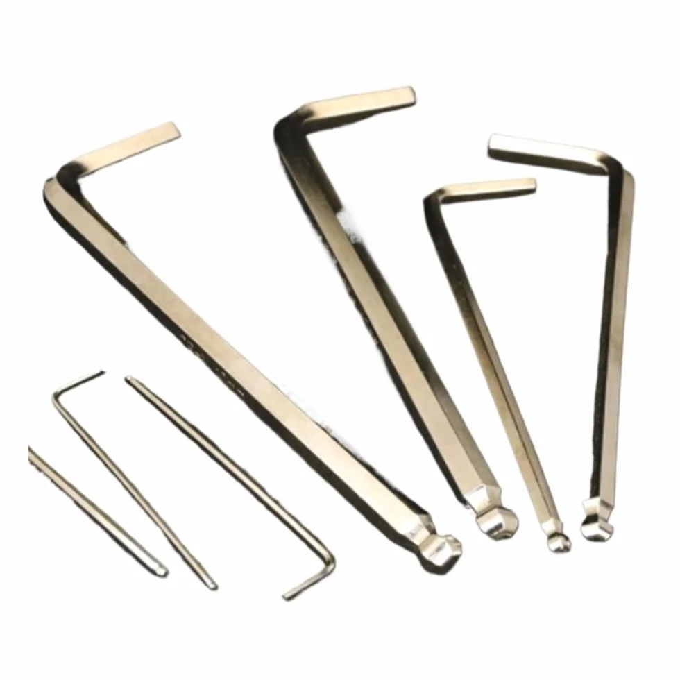 klucz imbusowy, Zestaw kluczy imbusowych z łbem kulowym, metryczny klucz sześciokątny typu L, stop Cr-V, 1/5/10 szt., wiele rozmiarów(5pcs,6mm-(139mm L))