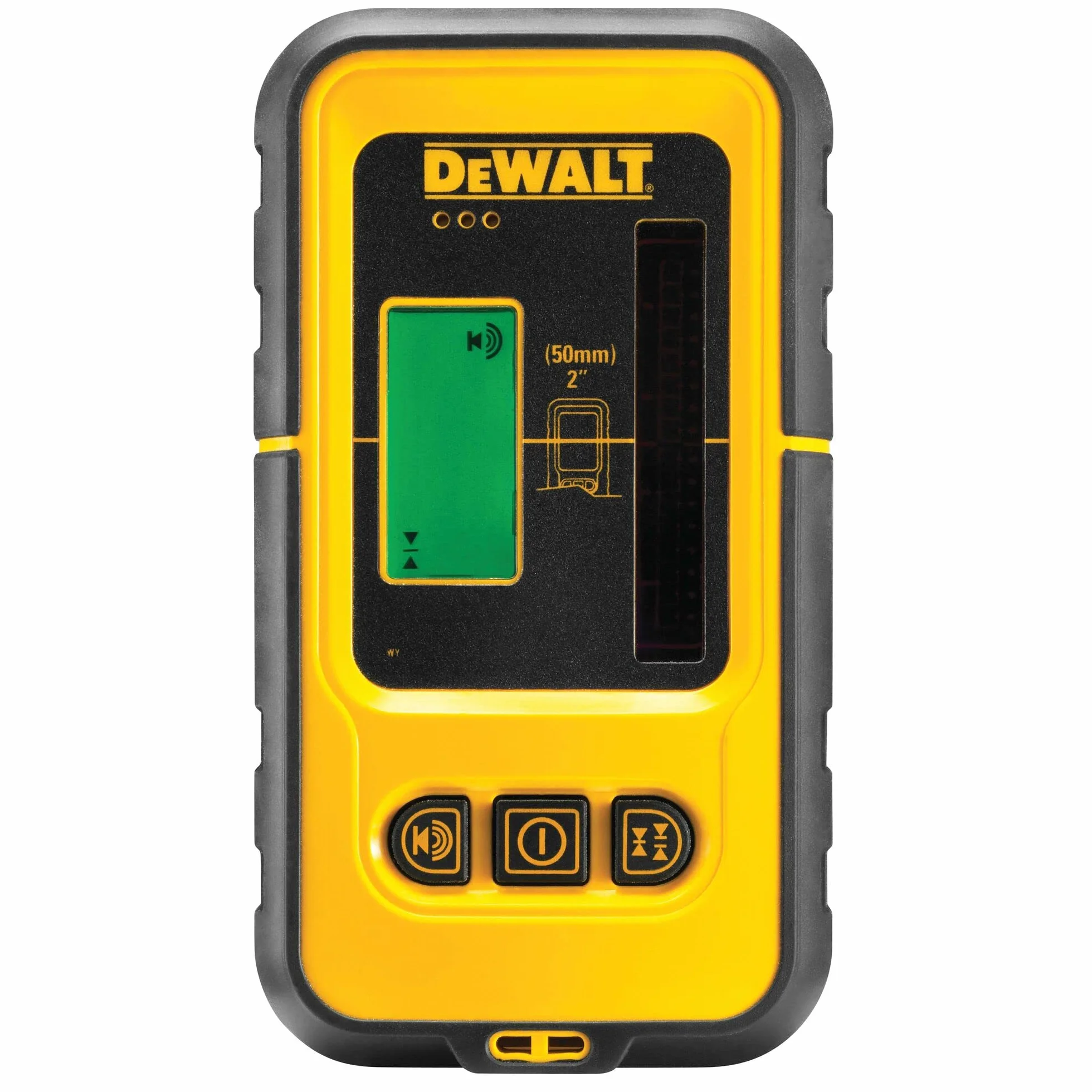 DEWALT Odbiornik do lasera liniowego z czerwoną linią DE0892 (do lokalizacji wychodzących promieni laserowych do 50 m, z sygnałem optycznym i akustycznym, zasilanie na baterię 9 V)
