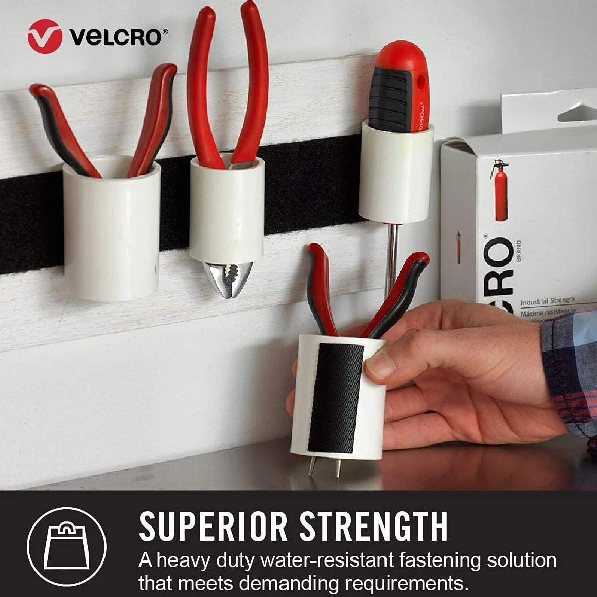Velcro Extreme Outdoor 91839 Paski na Rzep, Czarny, 4 x 2" / 2 szt.