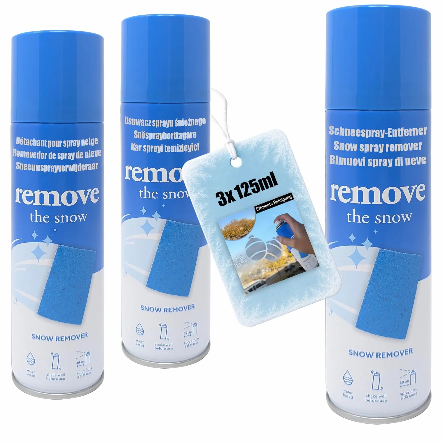 COM-FOUR® środek do usuwania śniegu spray do okien i luster świecący w ciemności