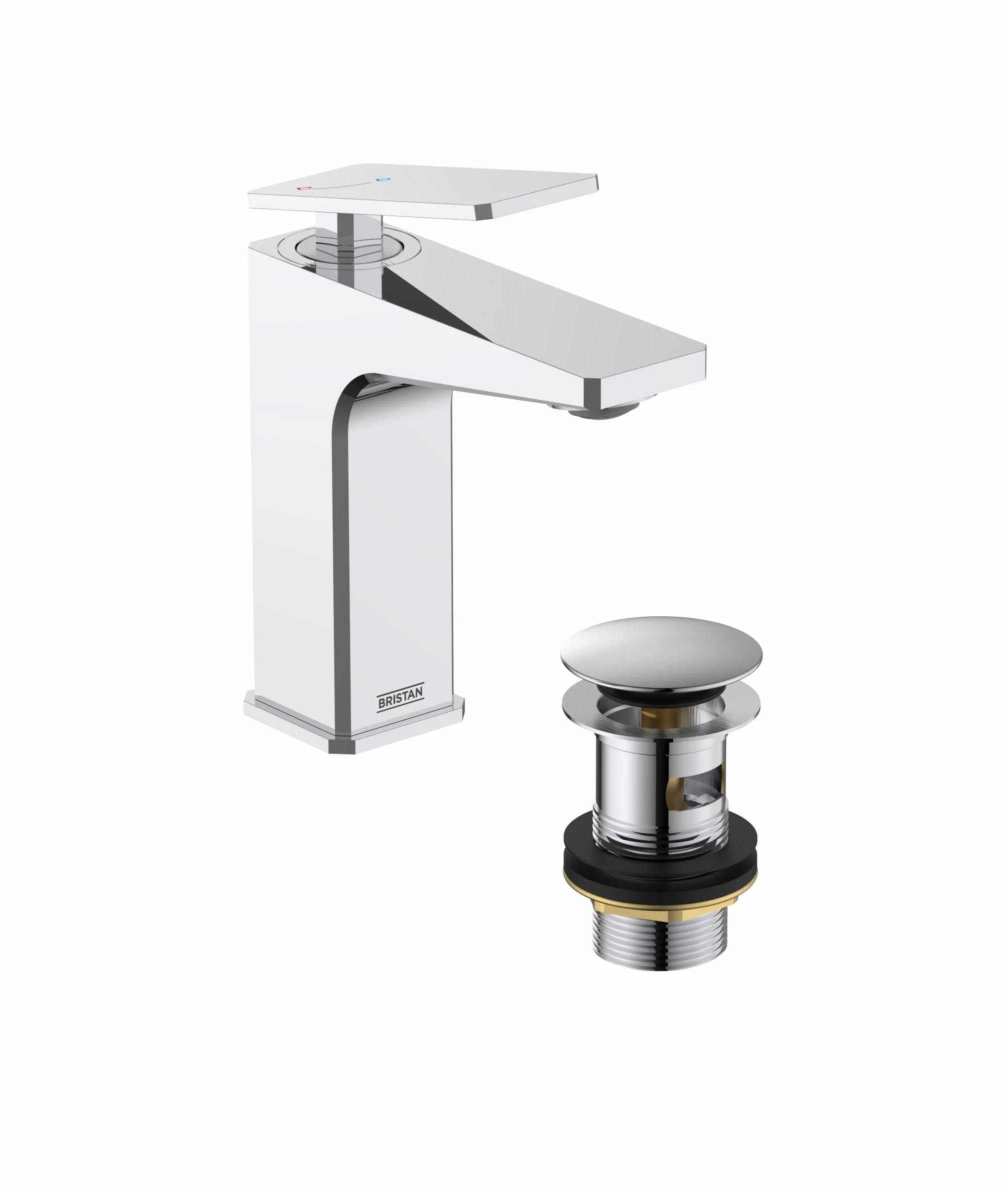 Delgado Eco Start bateria umywalkowa z zatrzaskowym chromem