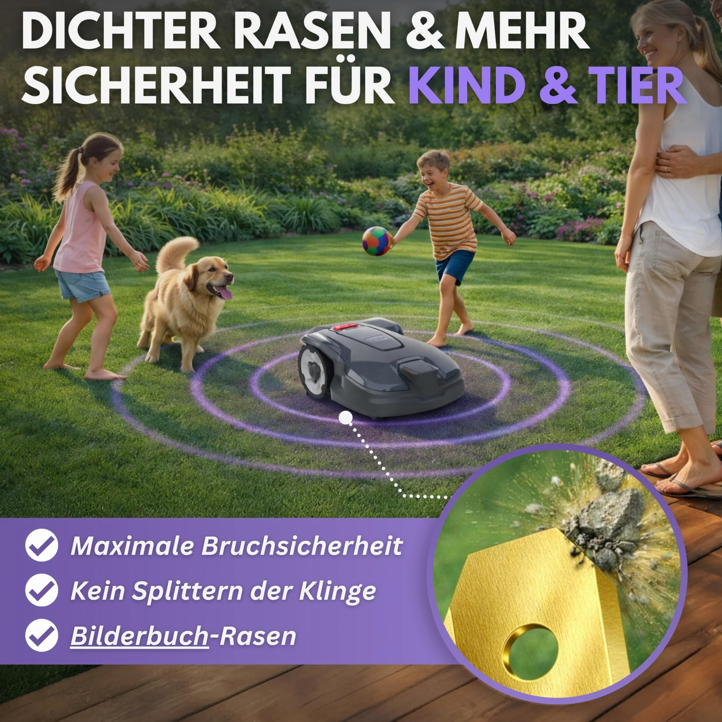 30x ostrza tytanowe LONGLIFE pasujące do wszystkich kosiarek automatycznych Husqvarna® Automower® / Gardena® - (3g - 0,75mm) + 30 śrub - pasują do kosiarek automatycznych 105, 310, uvm