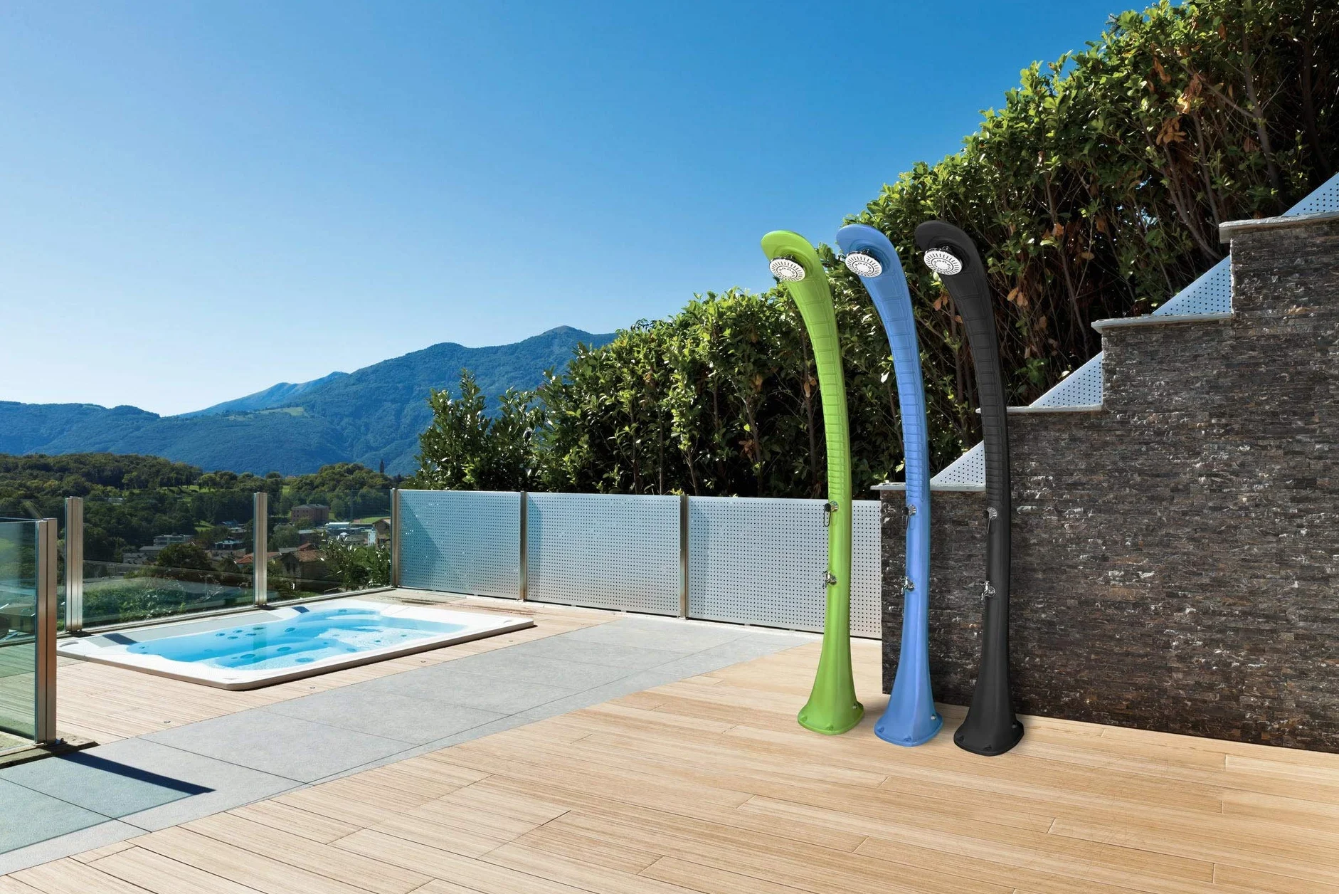 Formidra Cobra 32L Solarny Prysznic DS-C720VE Outdoor ogrodowy zielony 30x34x217 cm