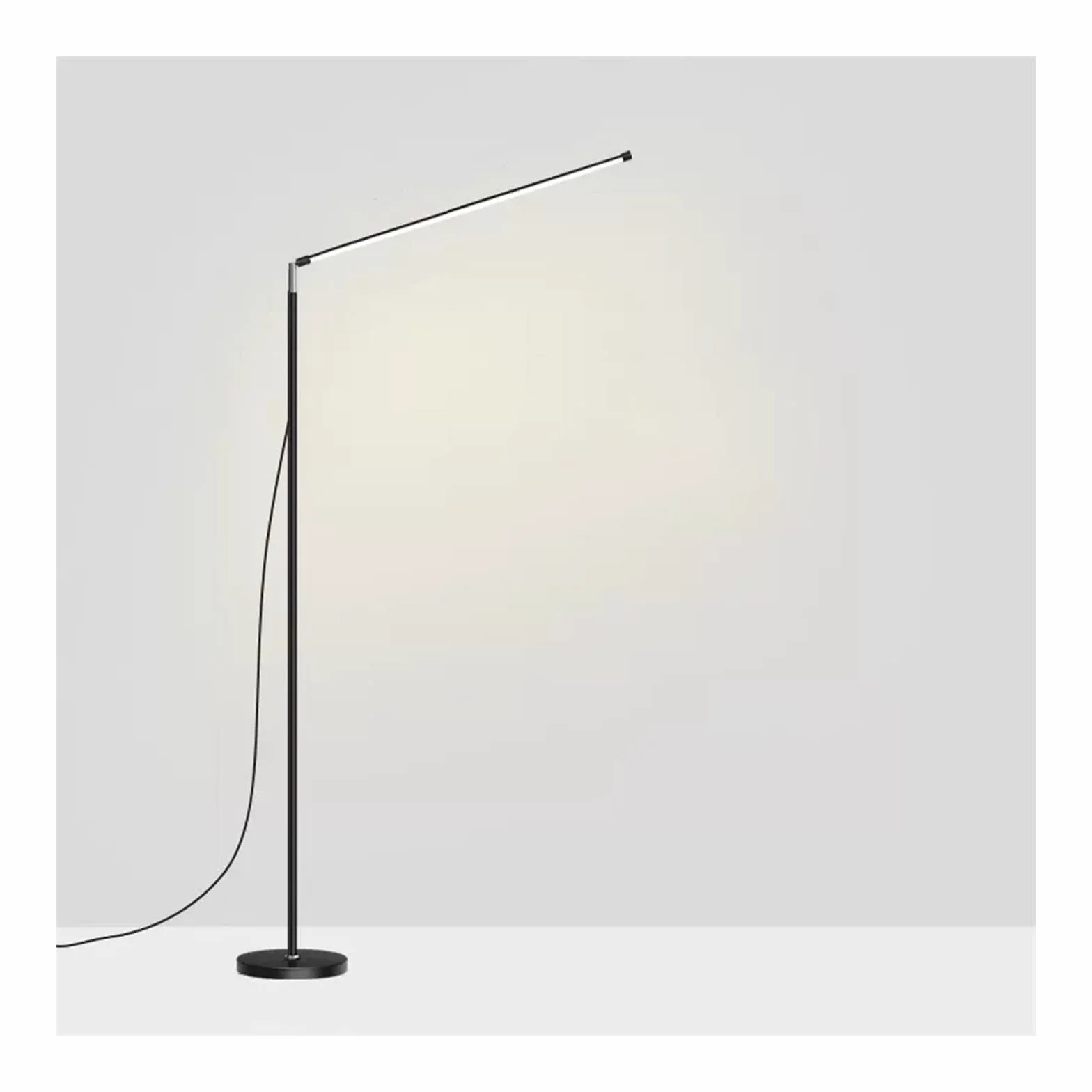lampa podłogowa Lampa podłogowa LED Super jasny salon Sypialnia Lampka nocna stojąca na biurko Lampka podłogowa do czytania Biała czarna lampa podłogowa (bez źródła światła) do salonu(Czarny,150cm*100