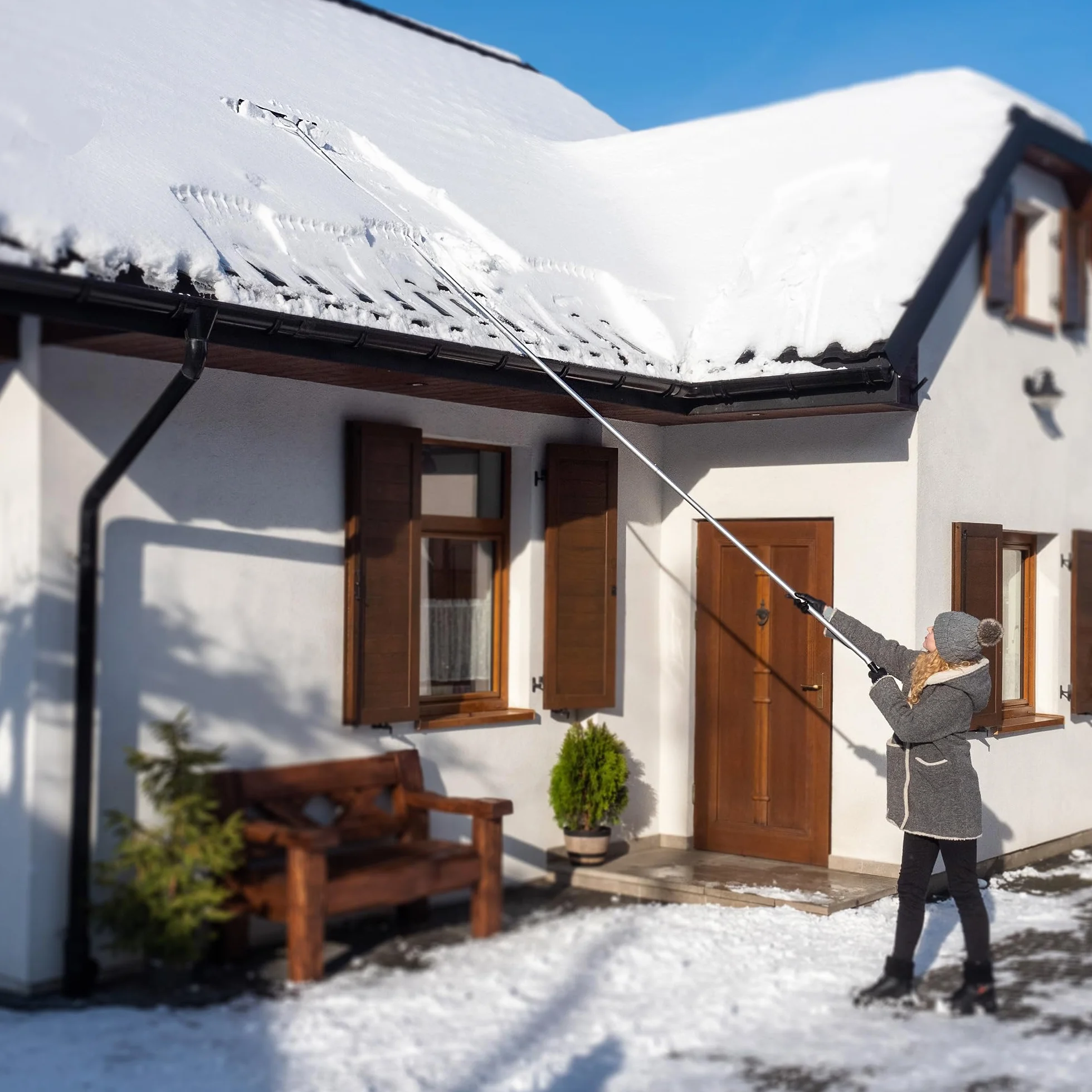 KADAX Odśnieżarka dachowa teleskopowa aluminiowa 180-473 cm