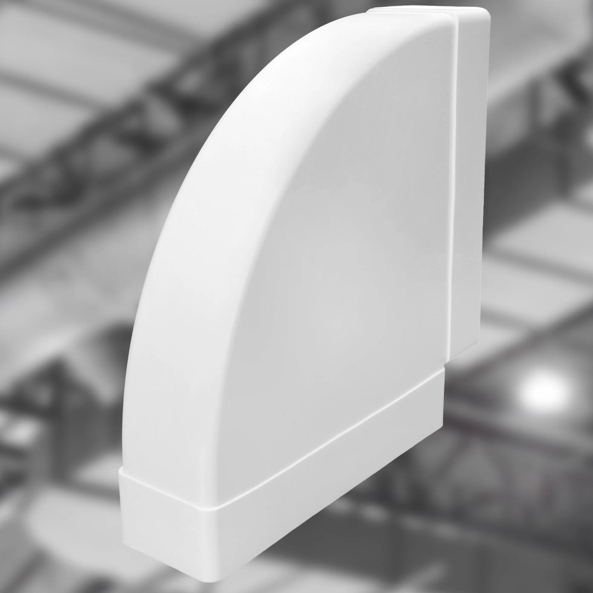 KOTARBAU® Kolano poziome do kanałów płaskich Białe Plastik 90° 204 mm x 60 mm