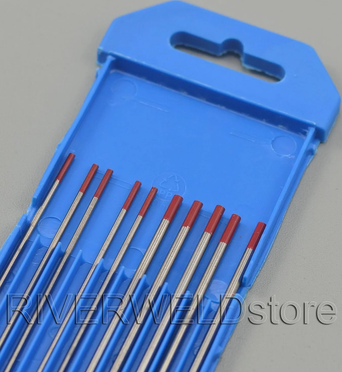 RIVERWELD Elektroda TIG z woli 2% torytowa WT20 Czerwone końcówki 1.6mm x 150mm Pakiet 10 sztuk