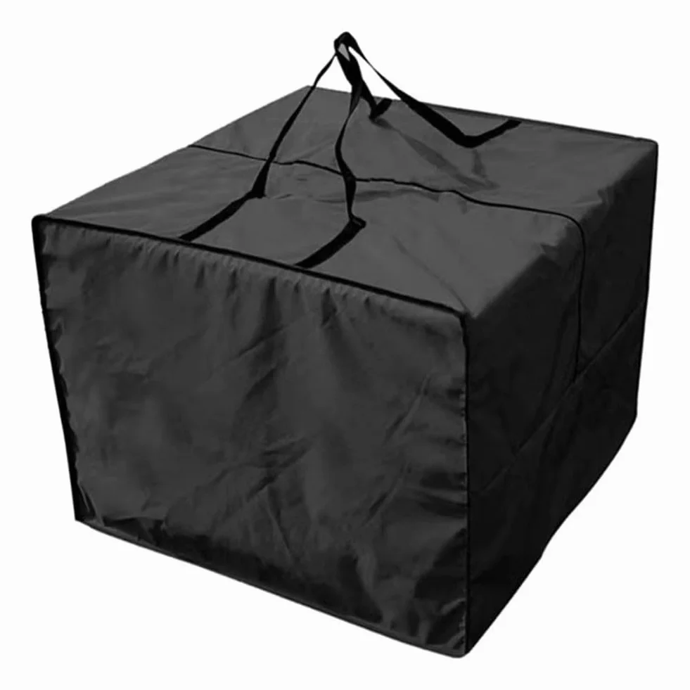 Torba do przechowywania na zewnątrz z uchwytami tkanina Oxford 420D wodoodporna pokrowiec na meble ogrodowe do przechowywania mat 81 x 81 x 61 cm (czarny)