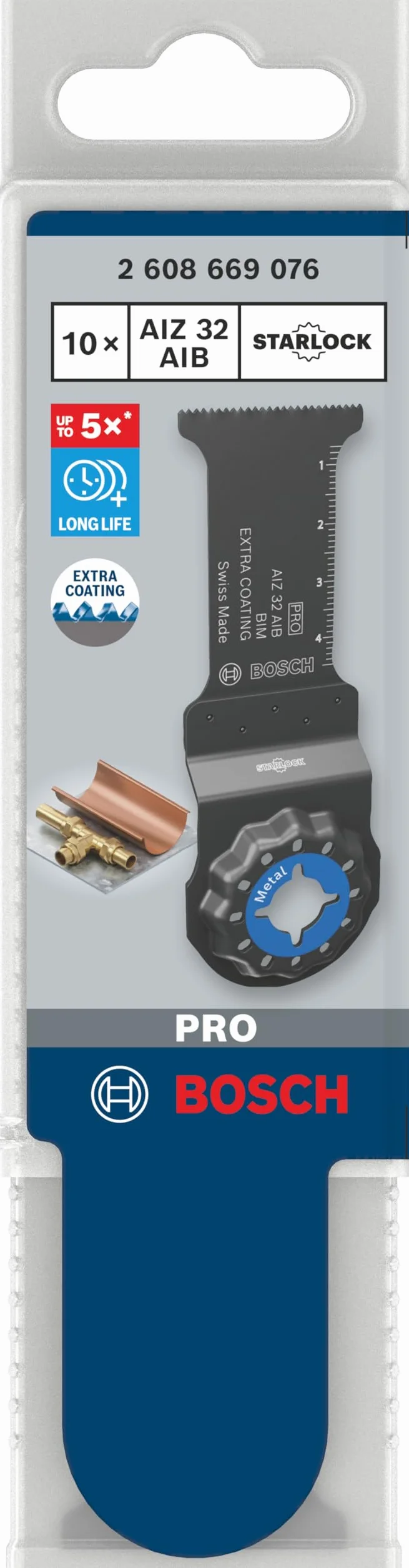 Bosch 10x Brzeszczot PRO Non Ferrous Metal AIZ 32 AIB do narzędzia wielofunkcyjnego (do Metale nieżelazne, Metale nieżelazne, Szerokość 32 mm, Professional Akcesoria Narzędzie wielofunkcyjne)