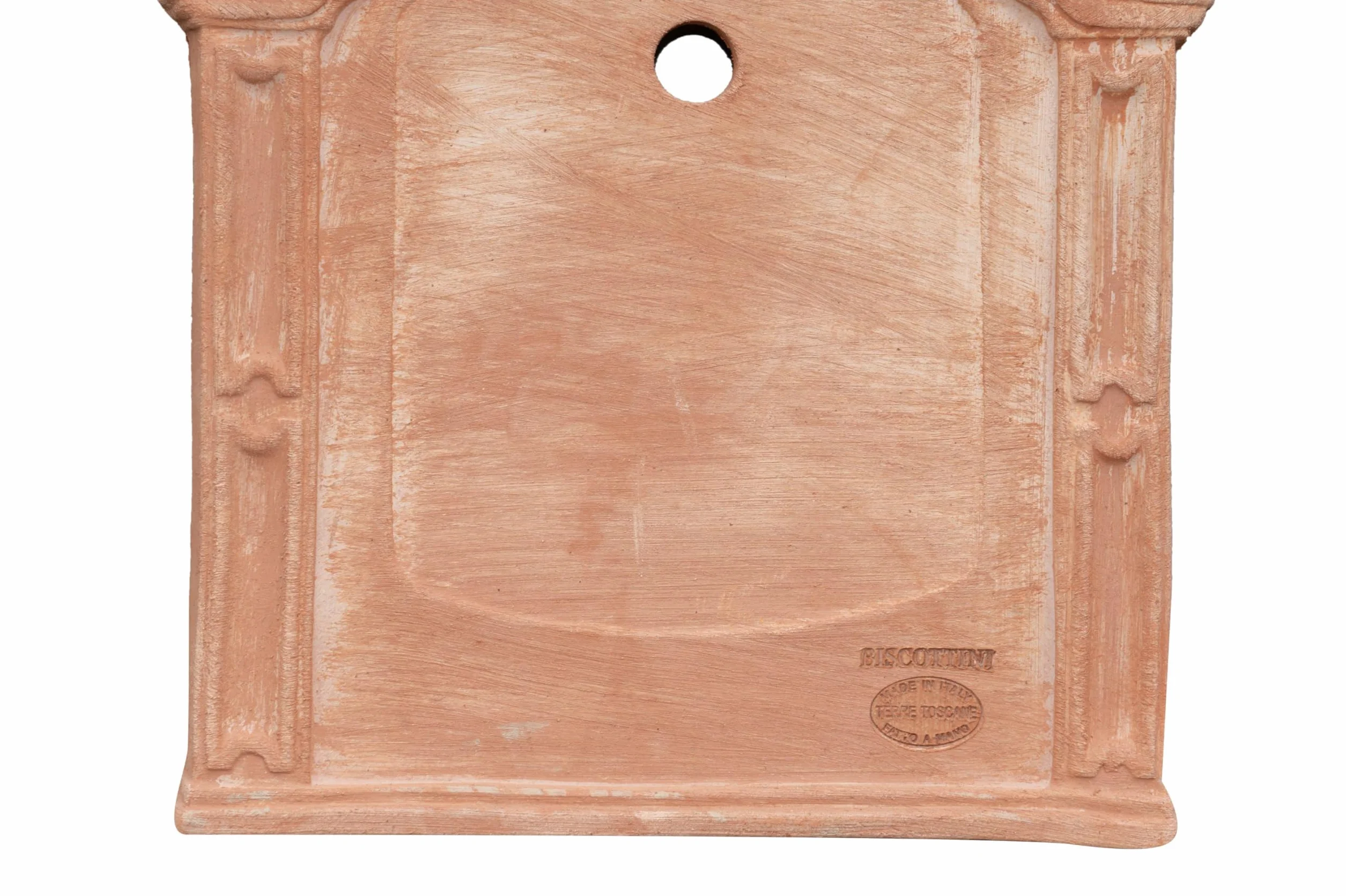 Biscottini Fronton do zewnętrznej fontanny ogrodowej L37xPR3xH47 - Toskańska terakota meble ogrodowe - front do fontanny ogrodowej - meble ogrodowe wyprodukowane we Włoszech