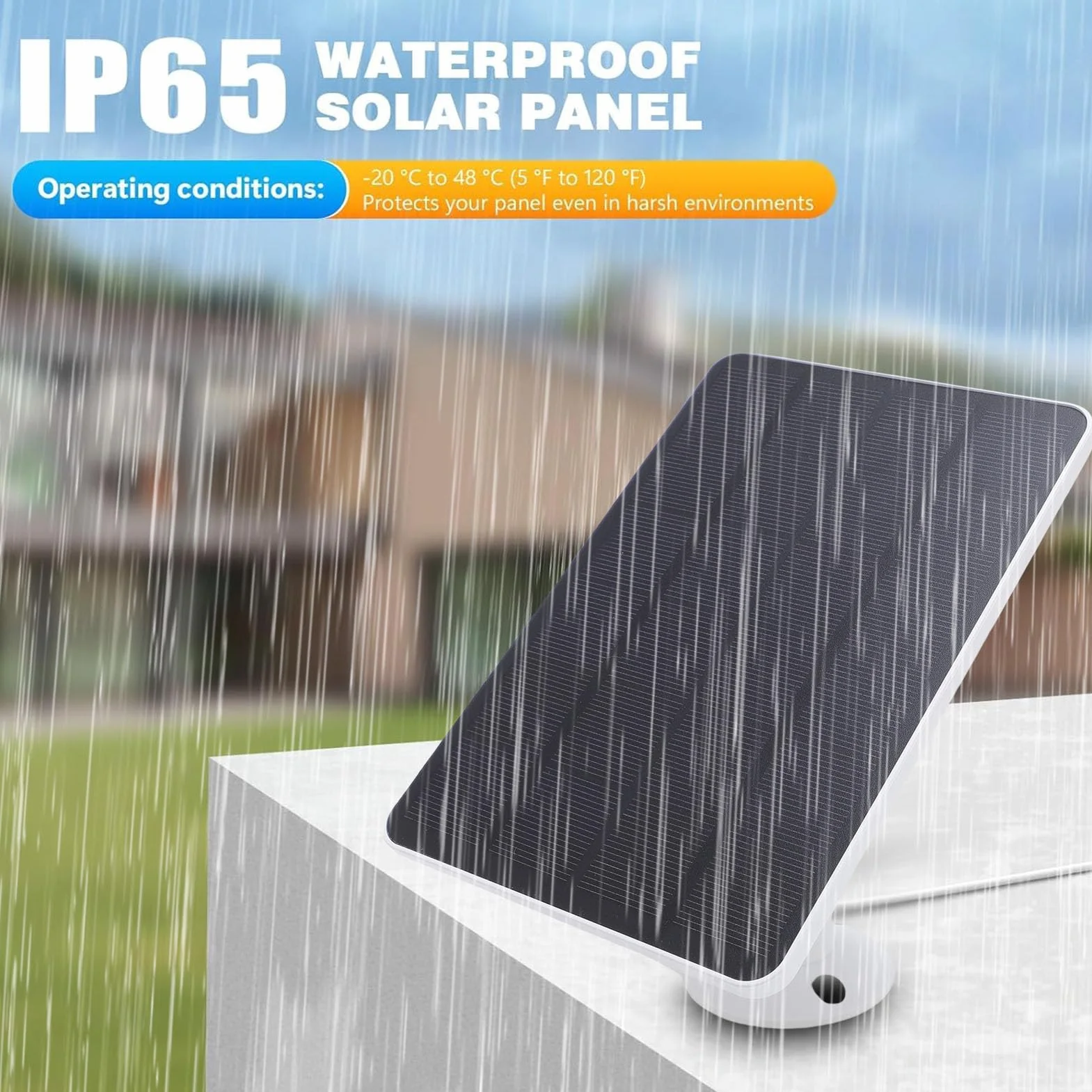 Panel słoneczny Ring 10 W IP65 do dzwonka drzwi Video Doorbell 2/3/3+/4 z obrotowym uchwytem 360°