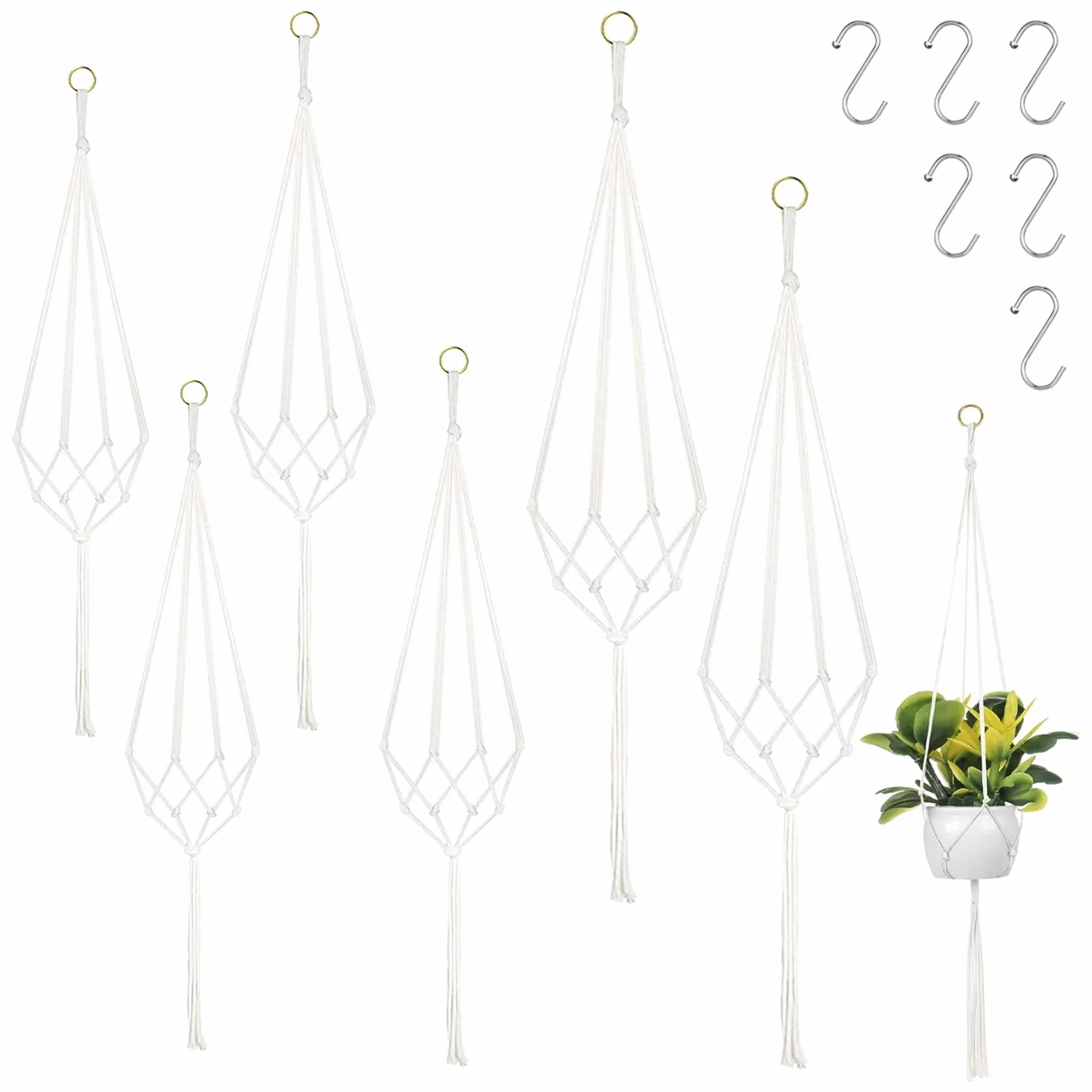Makrama Kwietnik 60 cm 80 cm 100 cm 6 Hak S