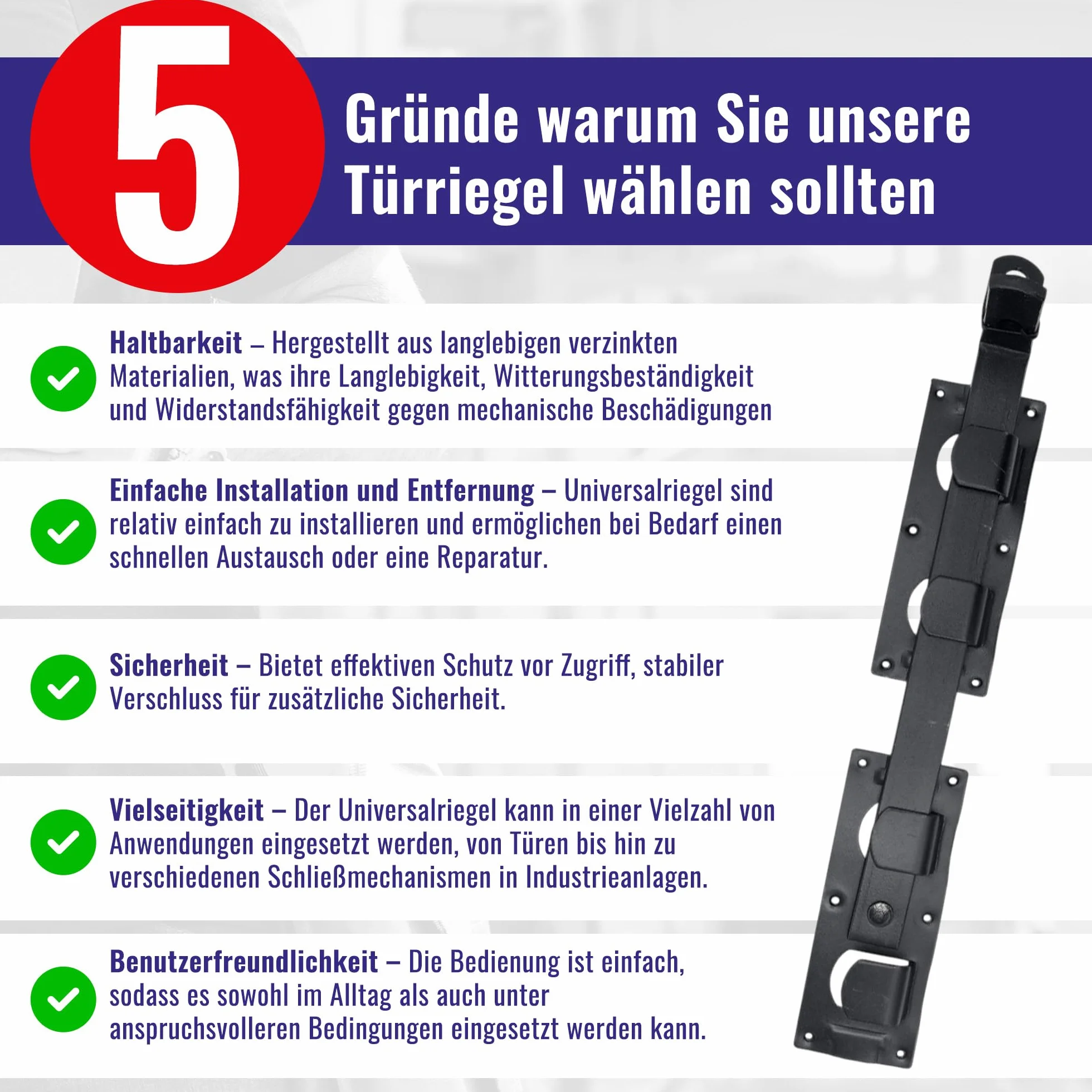 Chle-Mar Zasuwa podwójna narzuta, 430 mm, czarna, wytrzymała rygiel do bram ogrodowych i wjazdowych, bezpieczna blokada bram przesuwnych i drzwi stajni, odporna na warunki atmosferyczne i korozję