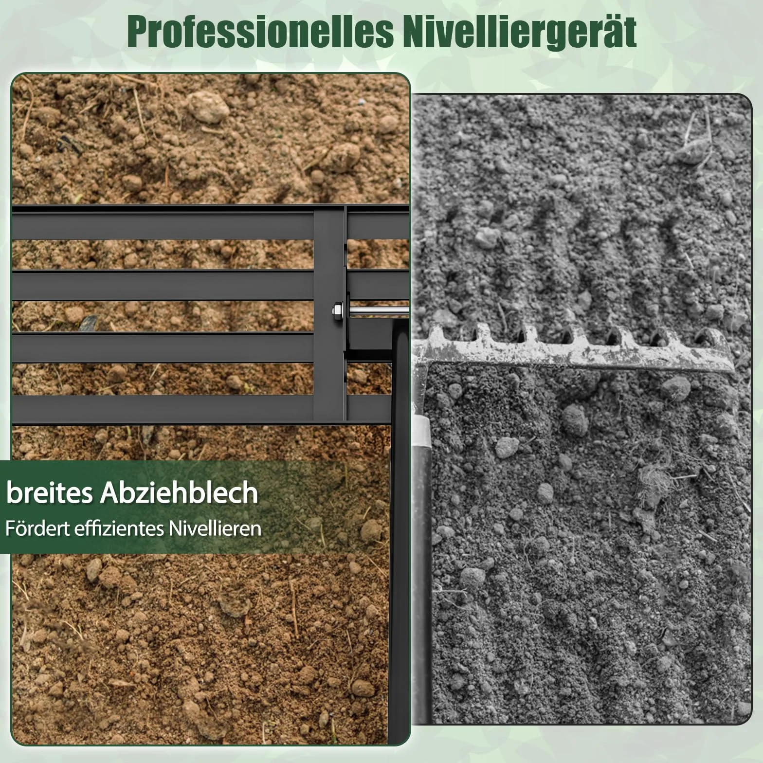 COSTWAY Grabie do niwelowania trawnika metalowe z ergonomiczną rączką