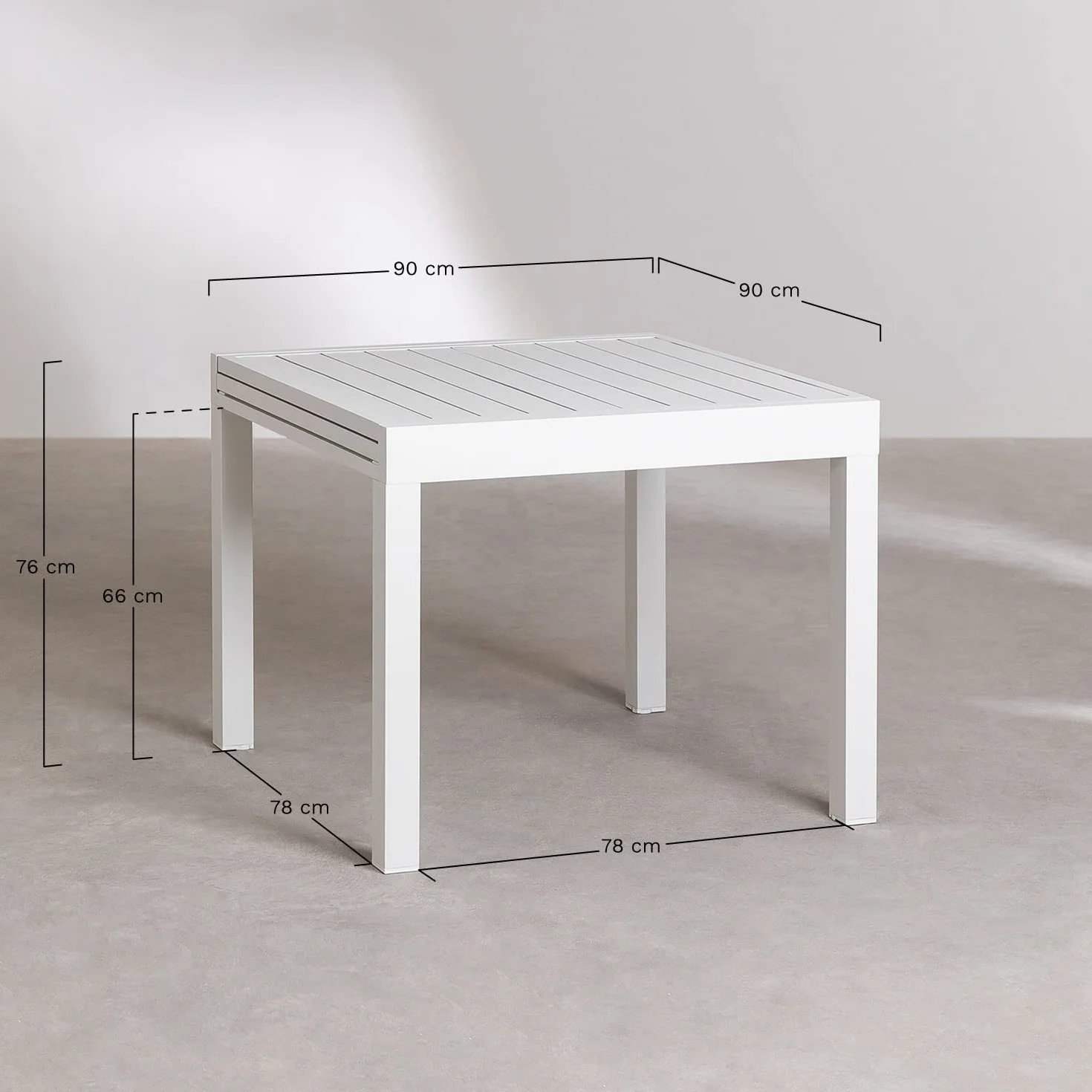 SKLUM Stół ogrodowy 90-180x90 cm rozkładany aluminiowy Starmi