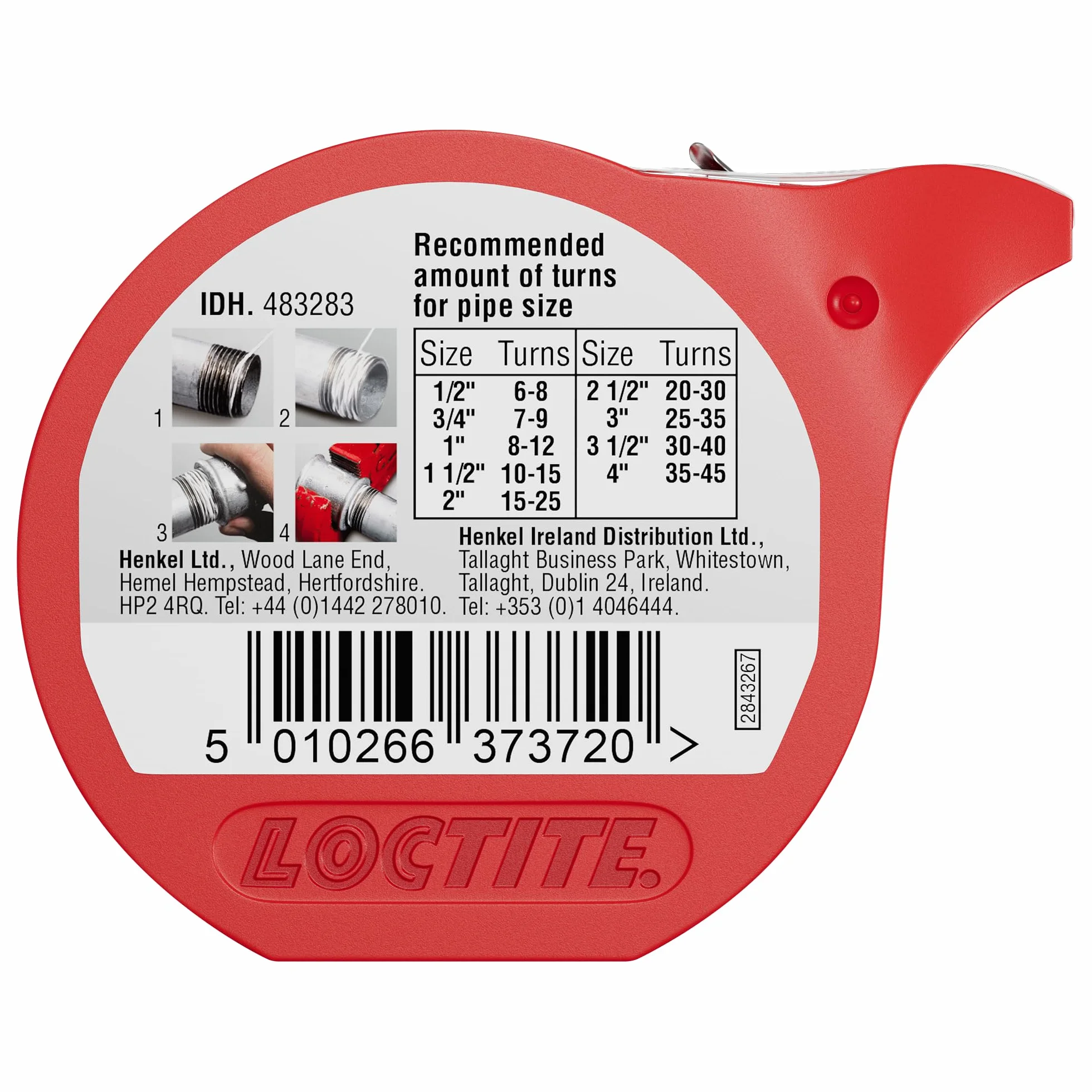 Loctite 483283 55 przewód uszczelniający do gazu/wody/pneumatyki, długość 50 m
