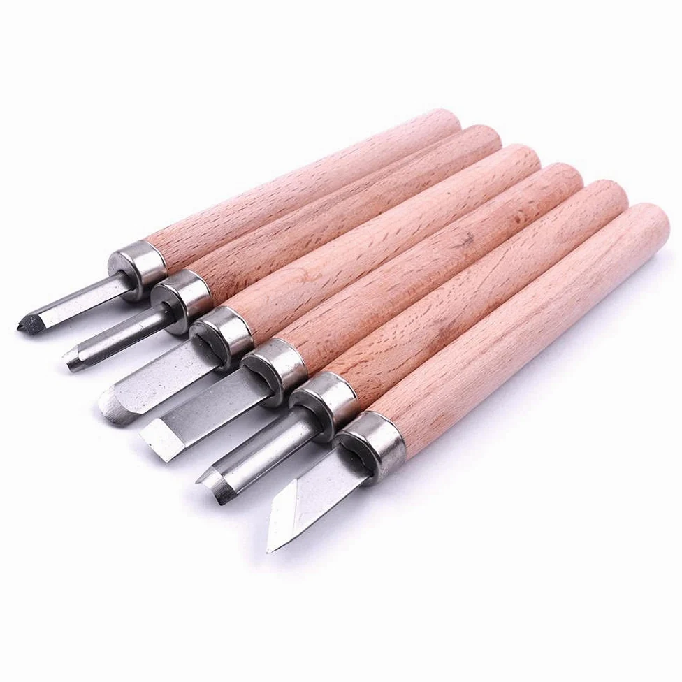 Narzędzia Rzeźbiarskie Dłuta Do Drewna Narzędzia Rzeźbiarskie Dłuto 6 Sztuk Profesjonalny Wood Carving Hand Dusterworking Dustel Dutór Zestaw Narzędzi
