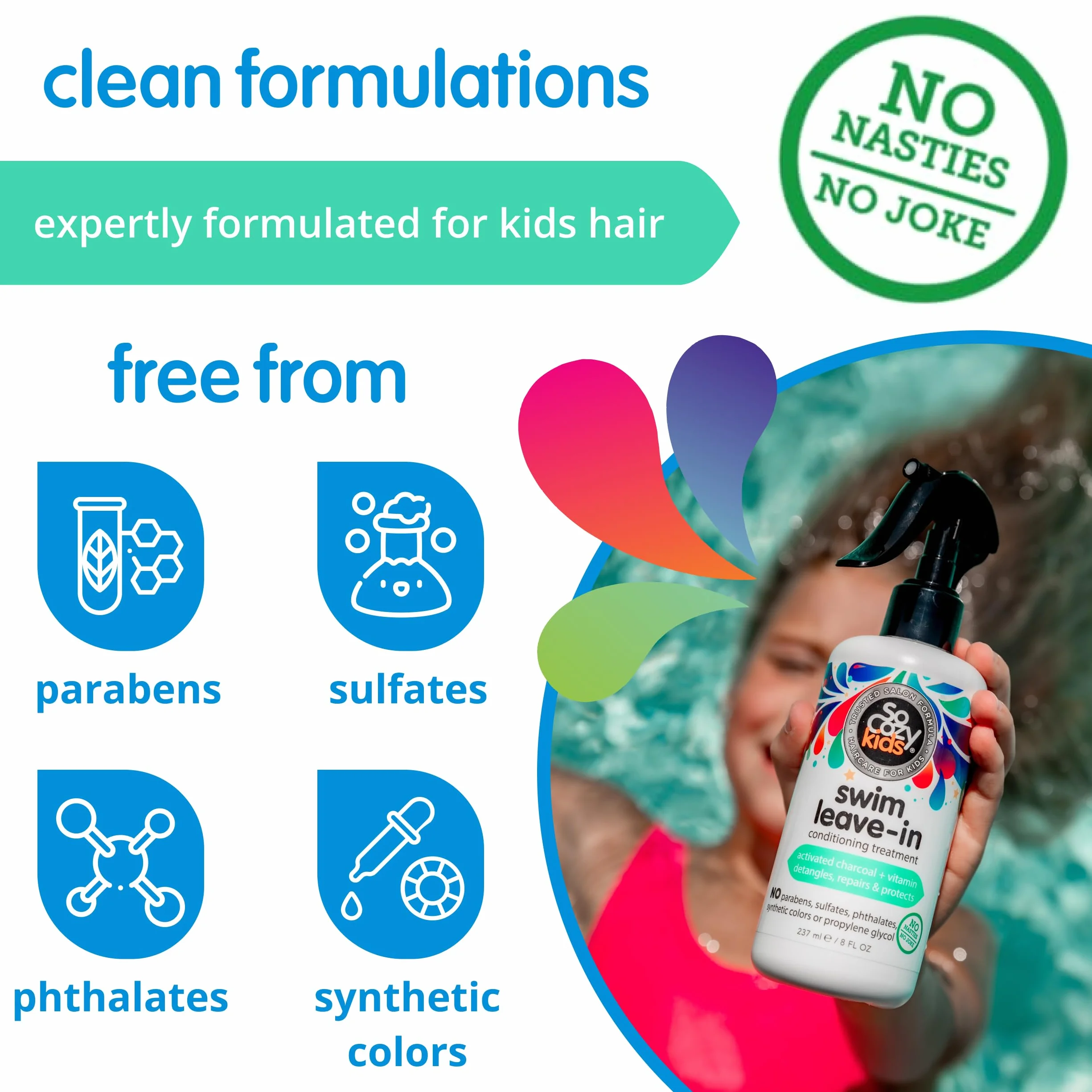 SoCozy Splash Swim Leave-in Treatment + detangler, 8 unce by SoCozy