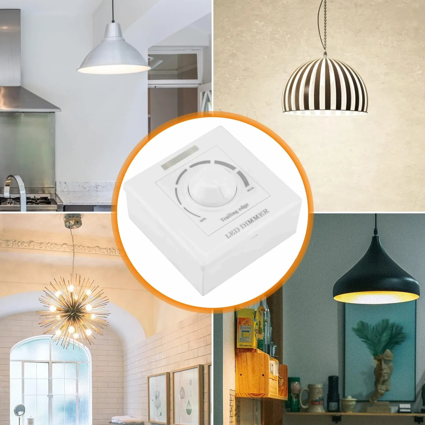 Ściemniacz światła 200W Ściemniacz do lamp LED Bezprzewodowy wyłącznik ścienny z pilotem na podczerwień (220V)